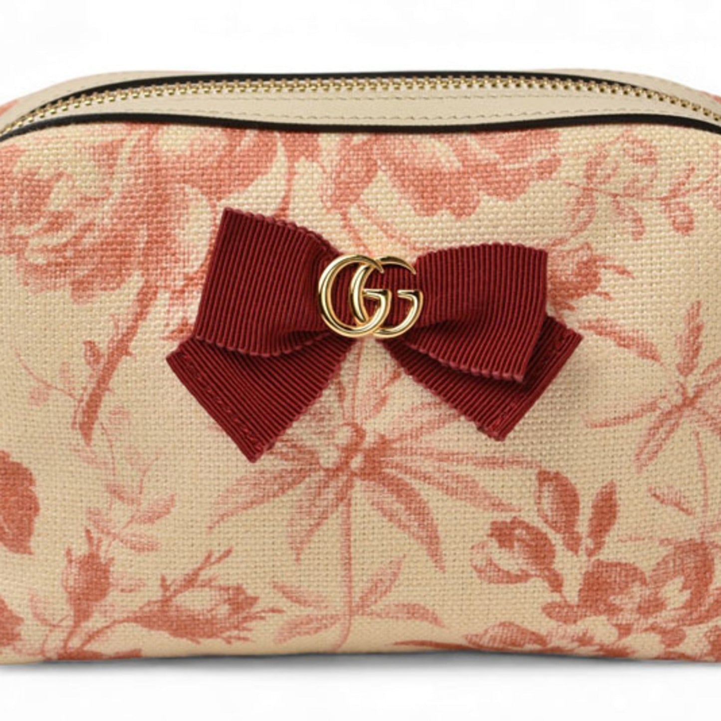 Gucci Pink White Canvas Pouch