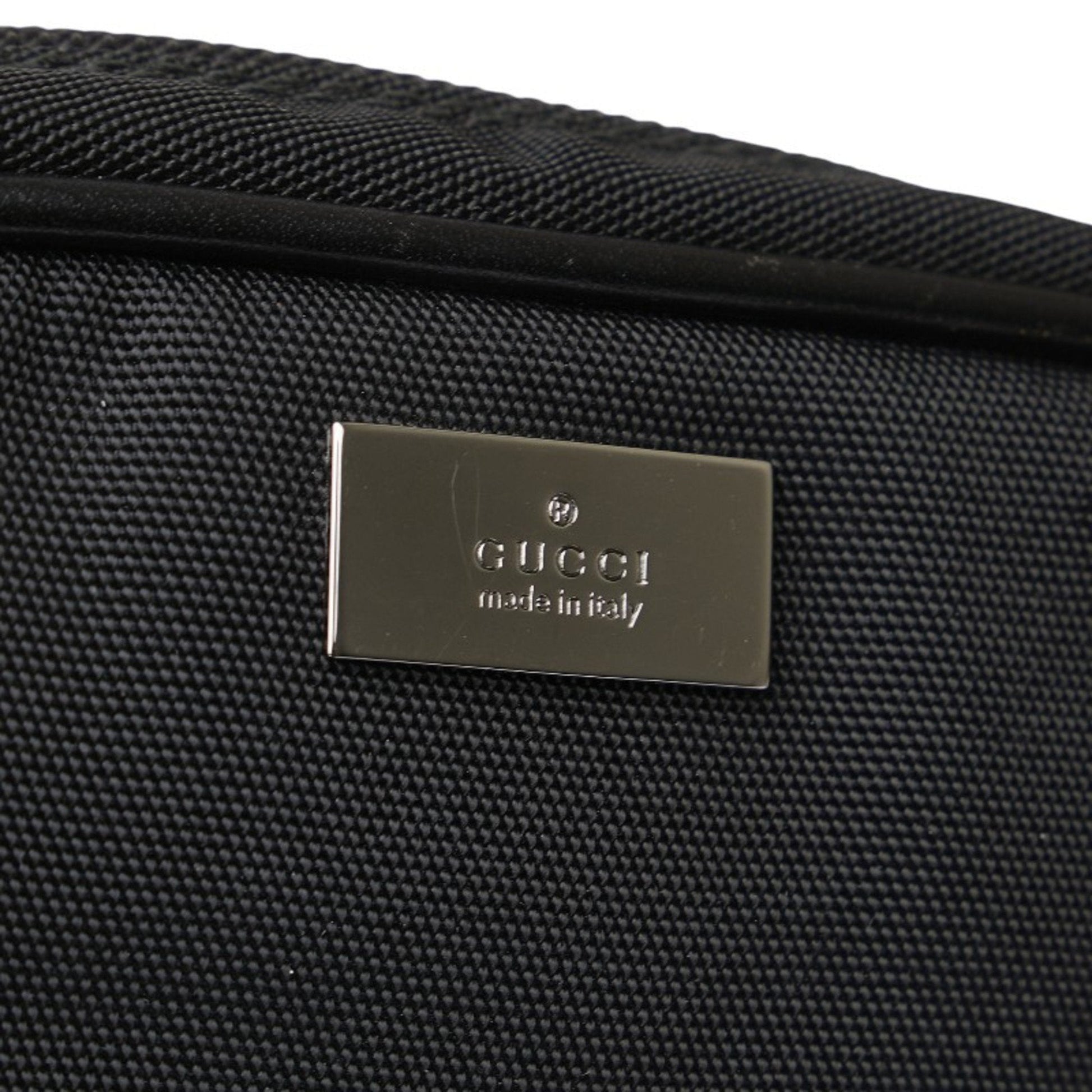 Gucci Black Nylon Leather Pouch