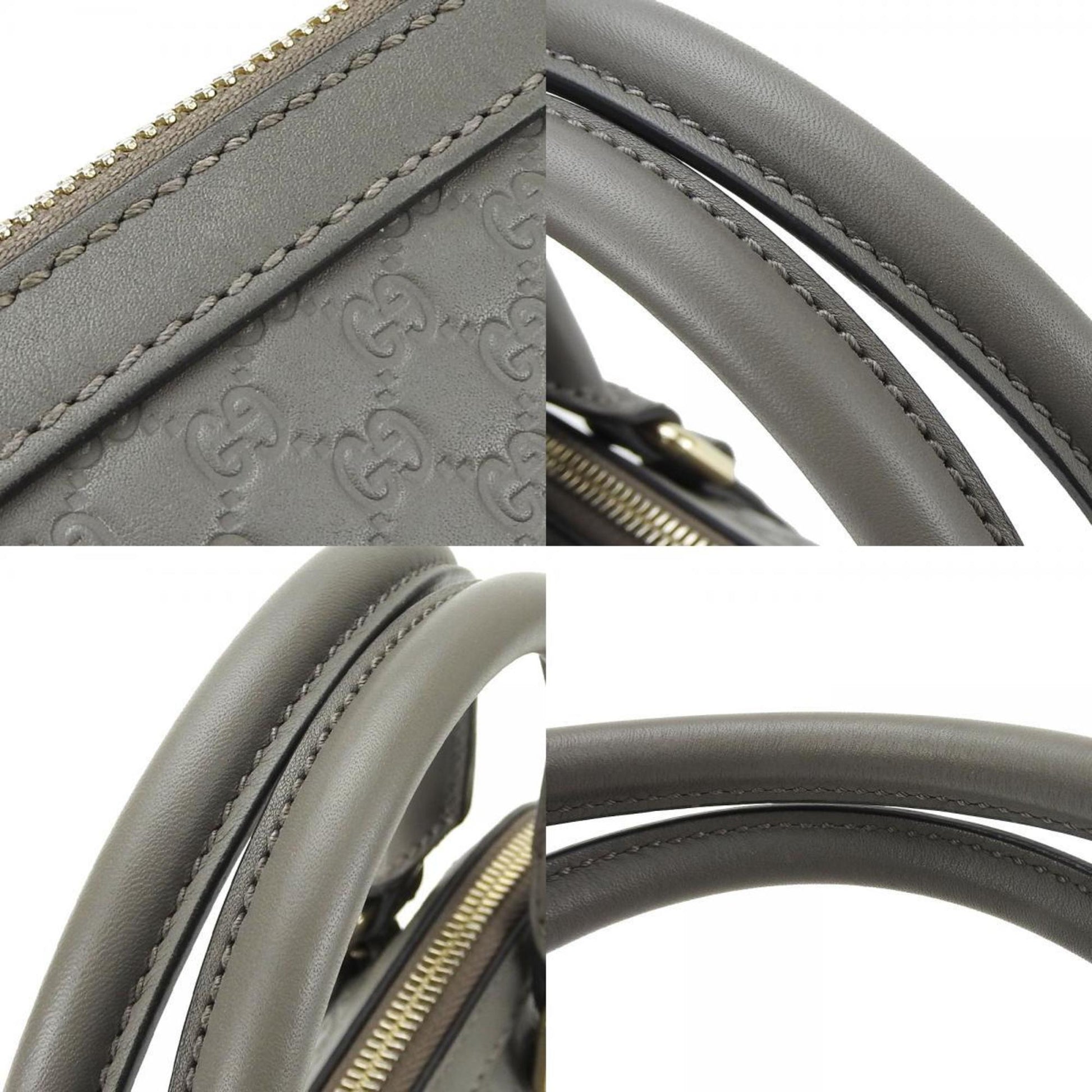 Gucci Gray Leather Handbag Shoulder Bag
