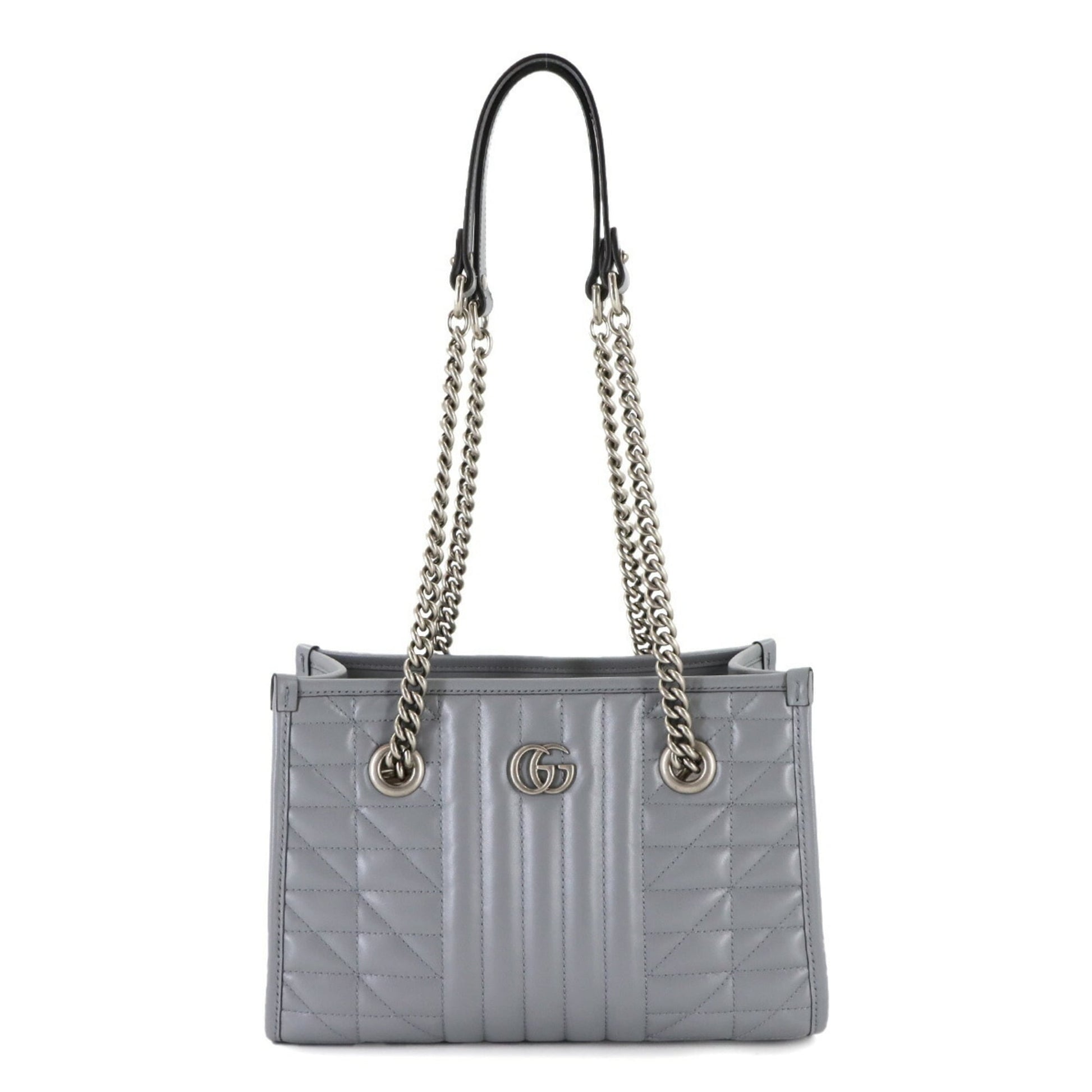 Gucci Gray Leather Tote Bag
