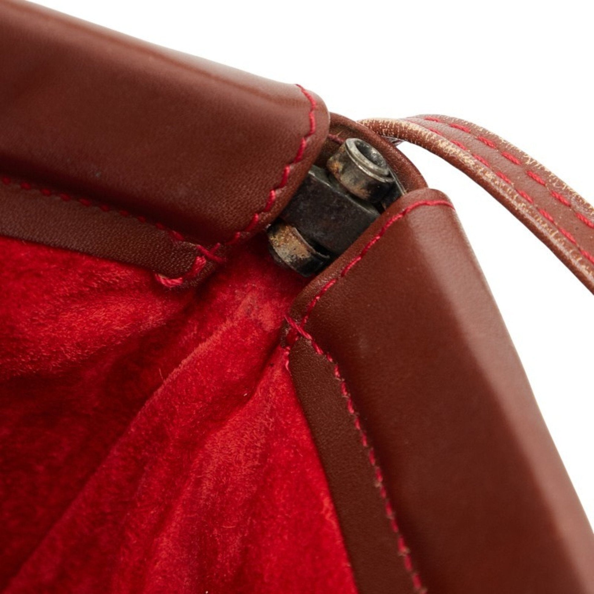 Gucci Red Brown Leather Shoulder Bag