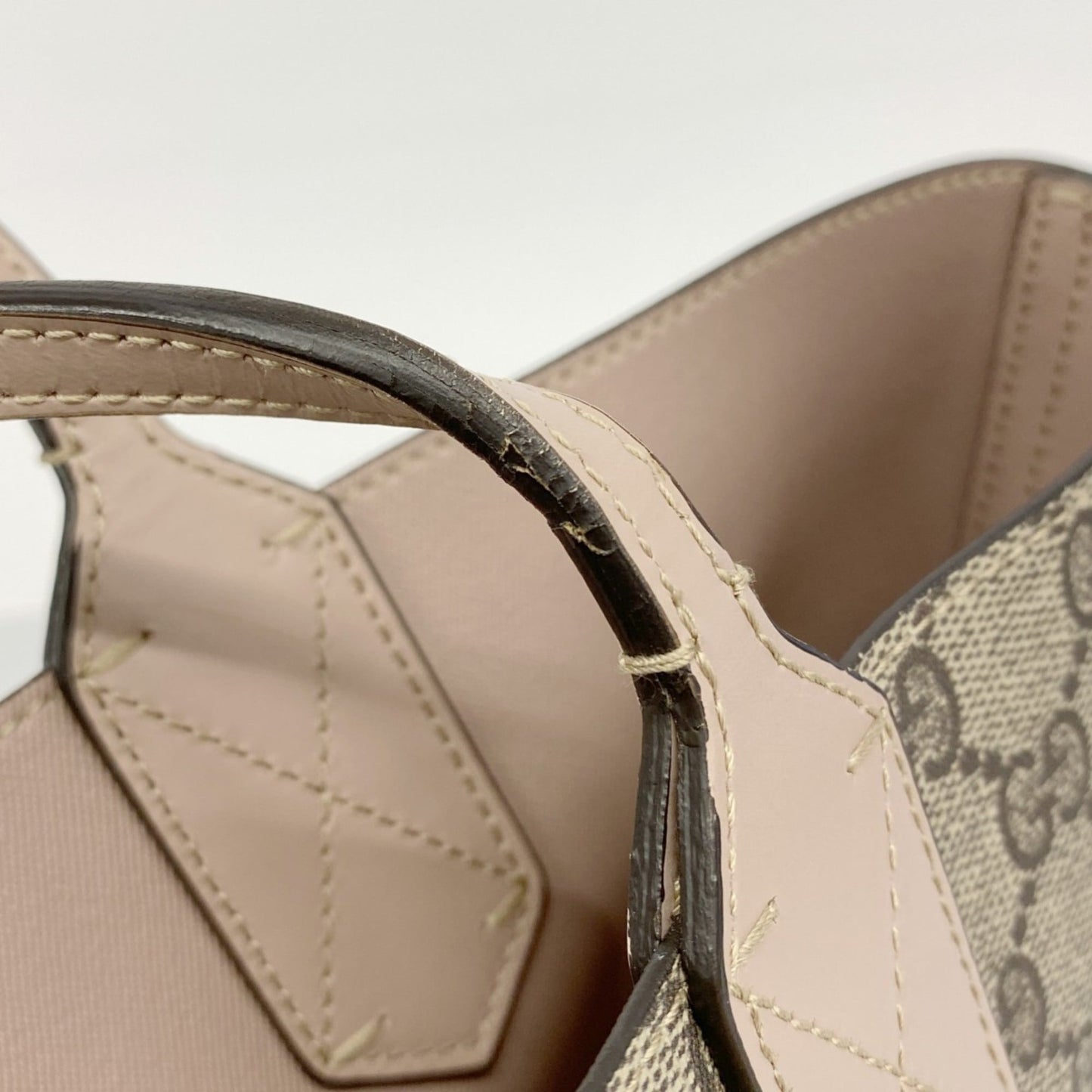 Gucci Beige Pink Pvc Tote Bag