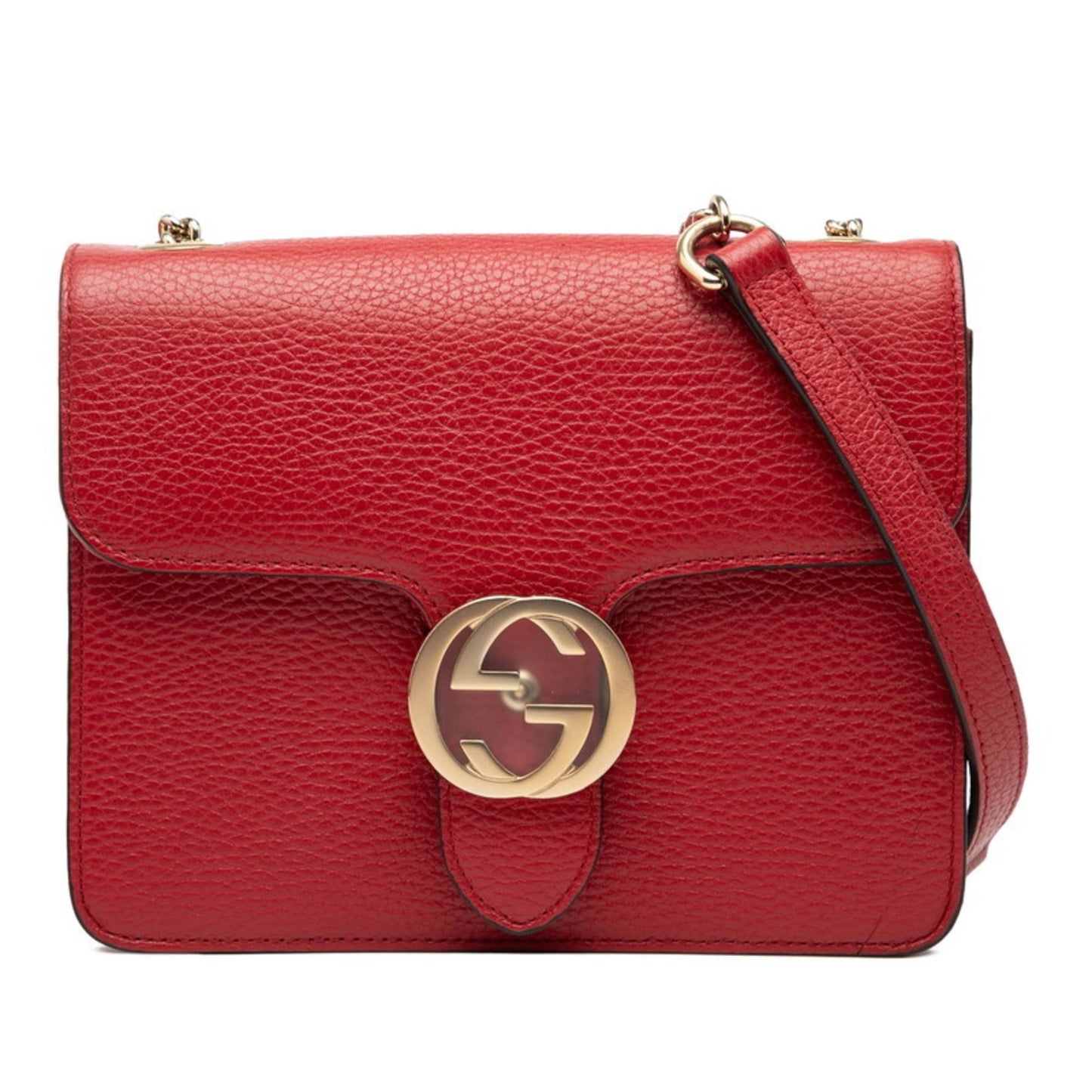 Gucci Red Color Leather Shoulder Bag