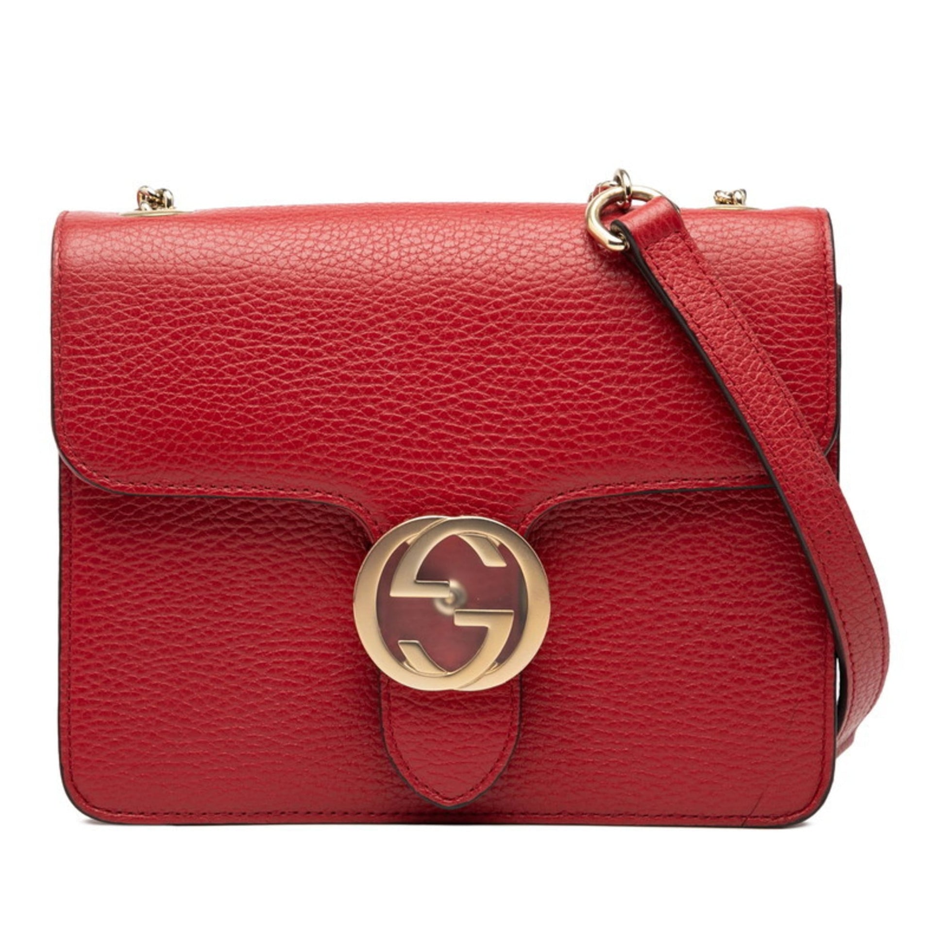 Gucci Red Color Leather Shoulder Bag