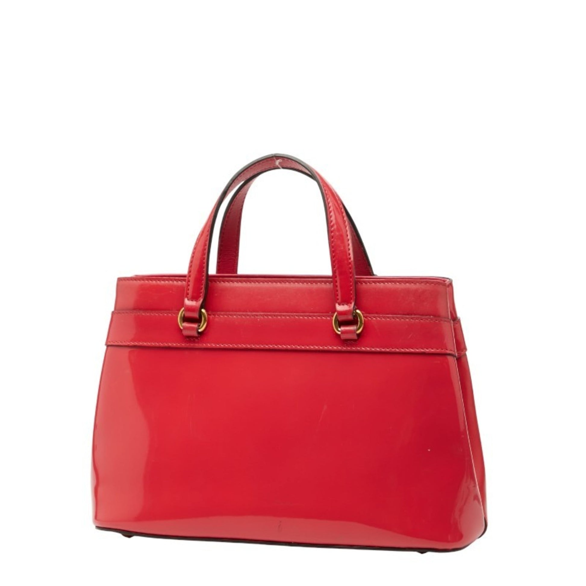 Gucci Red Color Patent Leather Handbag Shoulder Bag