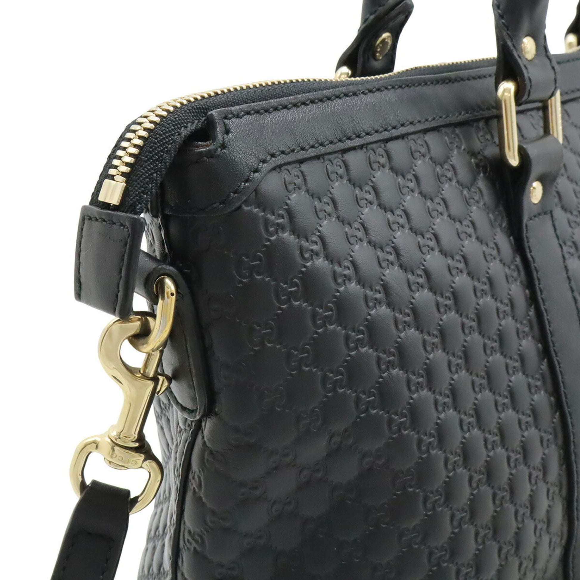 Gucci Black Micro Gg Leather Shoulder Bag Tote Bag