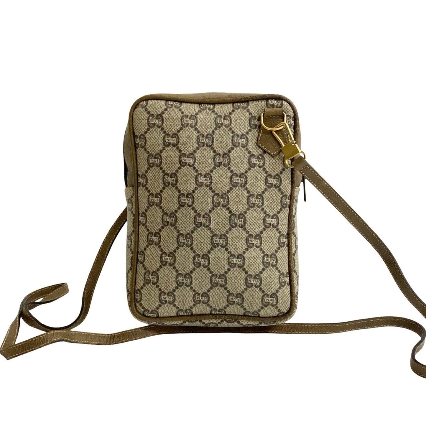 Gucci Brown Leather Pvc Pochette Shoulder Bag