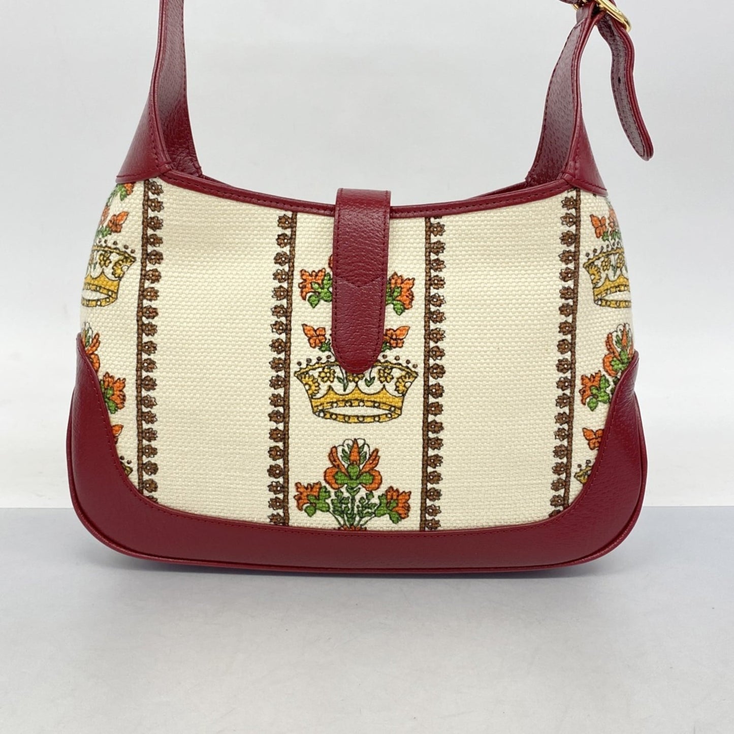 Gucci Beige Multi-Color Canvas Shoulder Bag