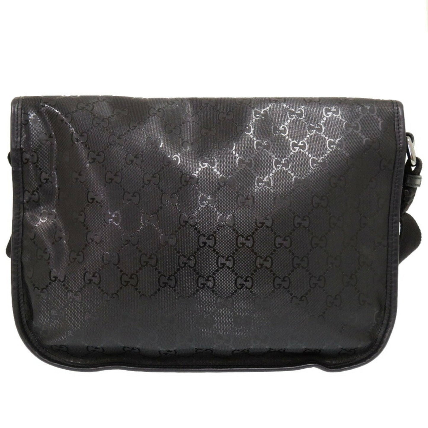 Gucci Black Coated Canvas Pvc Messenger Bag Shoulder Bag