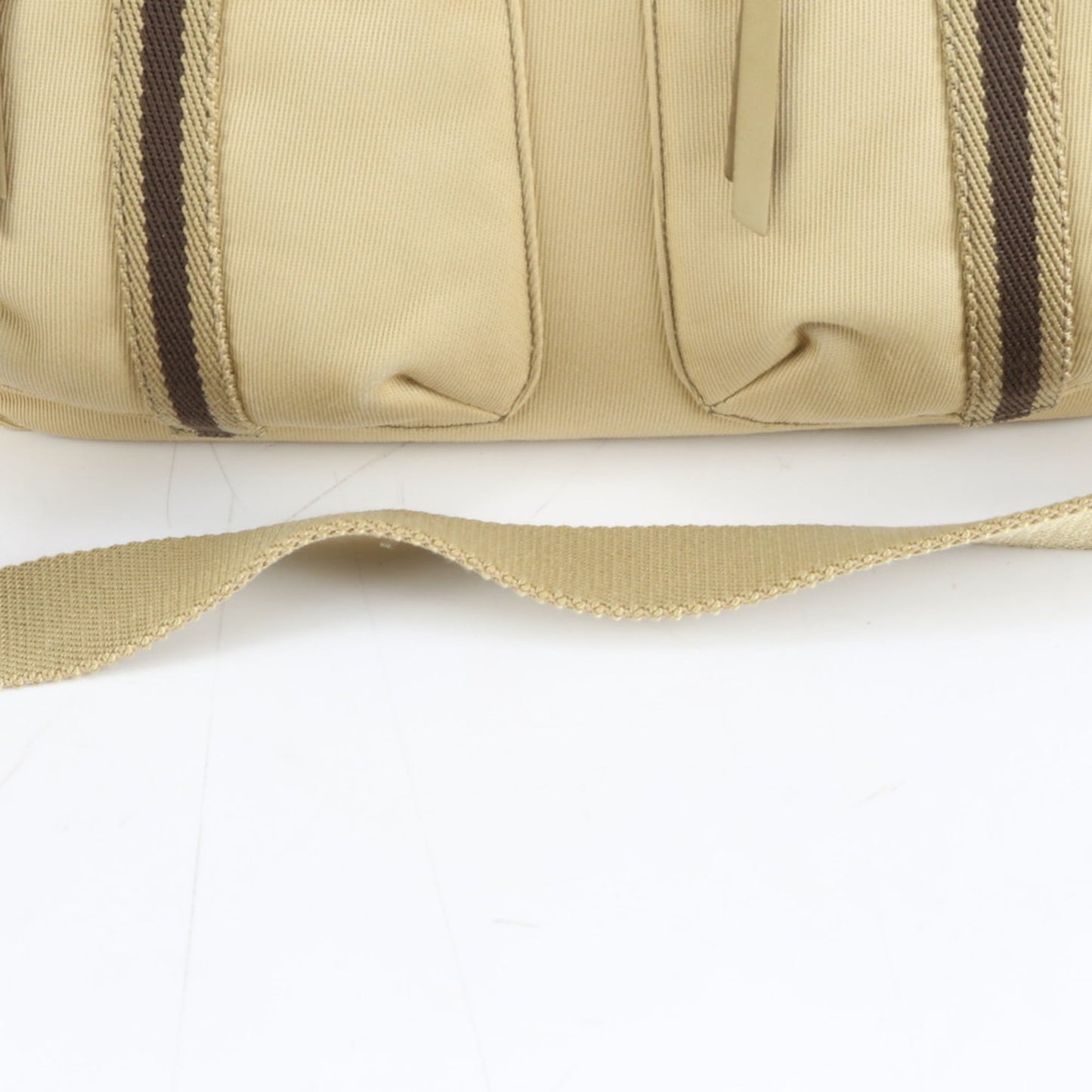 Gucci Yellow Leather Canvas Shoulder Bag