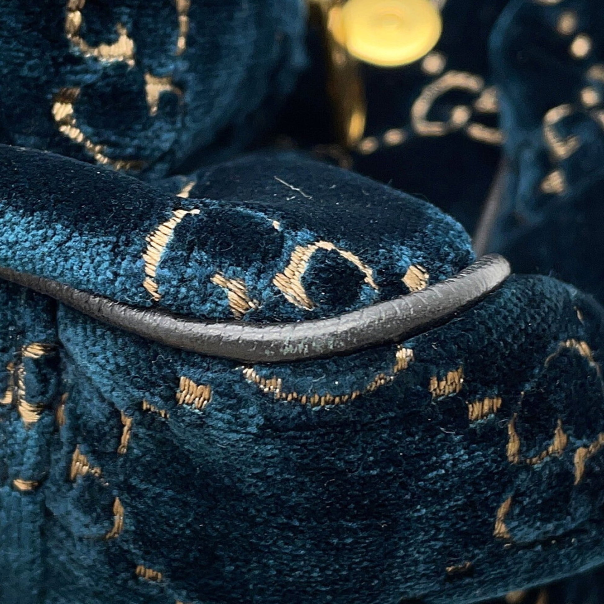 Gucci Blue Velvet Backpack