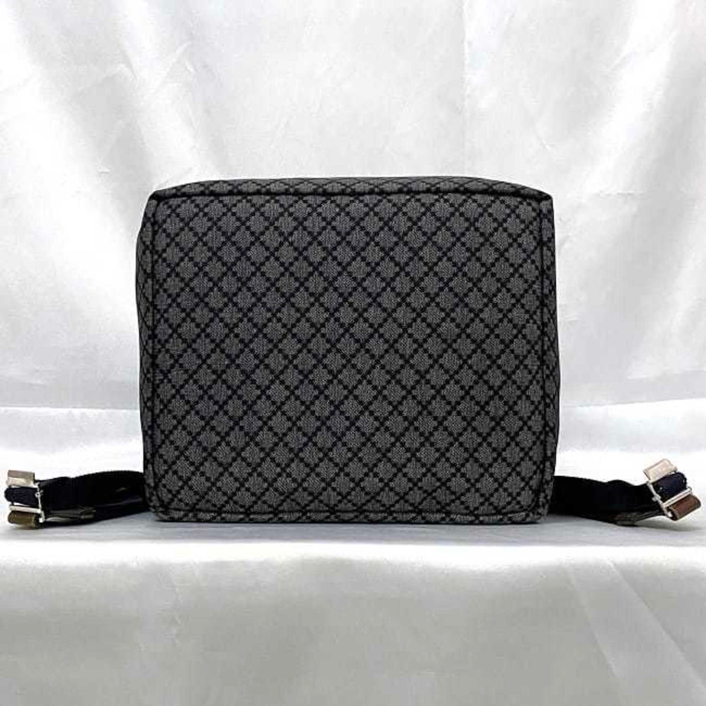 Gucci Diamante Gray Navy Nylon Leather Backpack