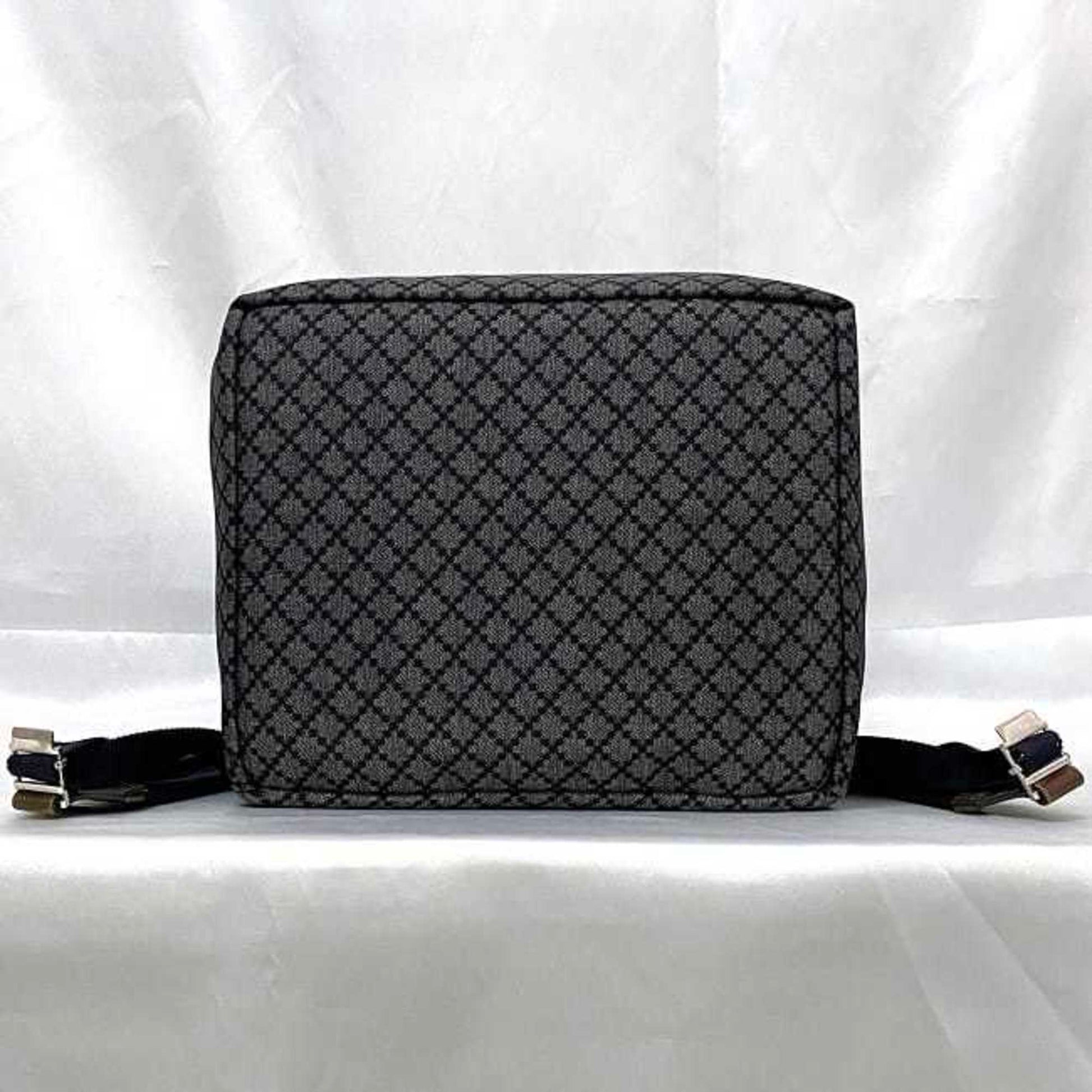 Gucci Diamante Gray Navy Nylon Leather Backpack