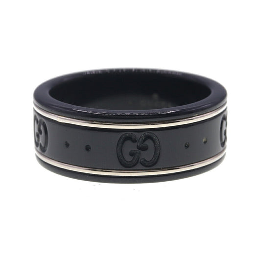Gucci Silver Black White Gold (18K) Band Ring