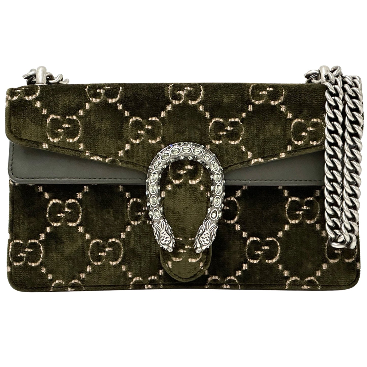 Gucci Khaki Suede Leather Shoulder Bag