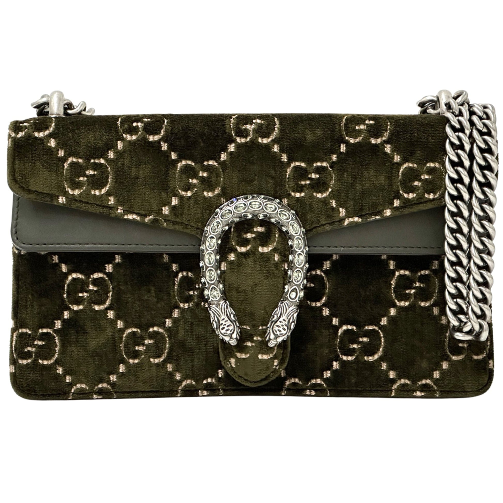 Gucci Khaki Suede Leather Shoulder Bag