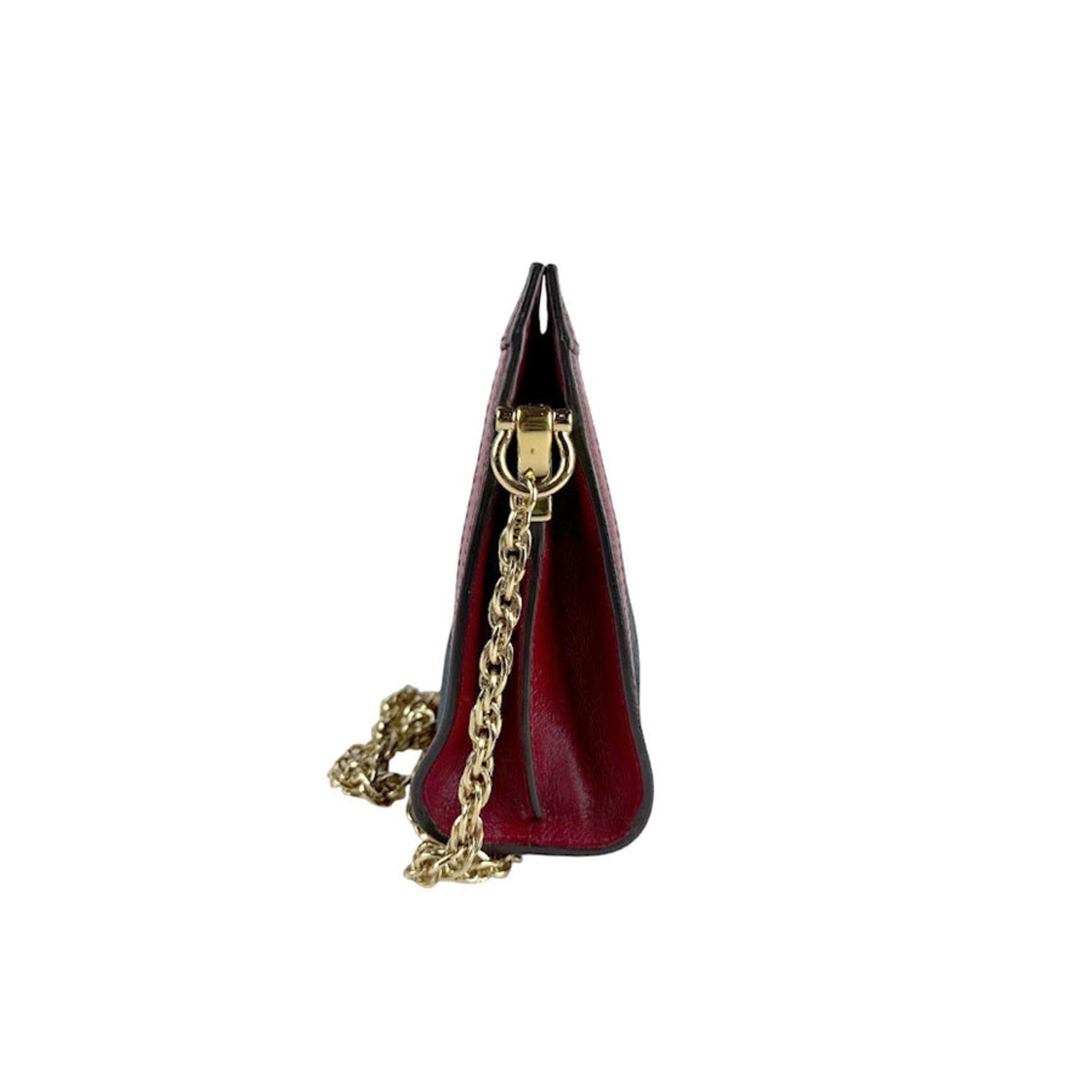 Gucci Dark Red Navy Suede Leather Shoulder Bag