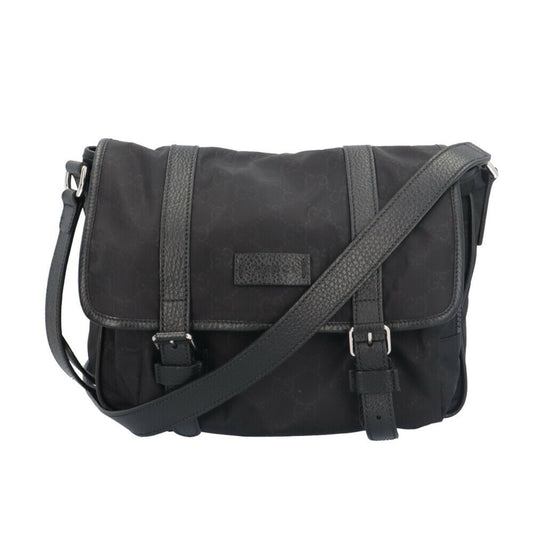 Gucci Black Nylon Leather Messenger Bag Shoulder Bag