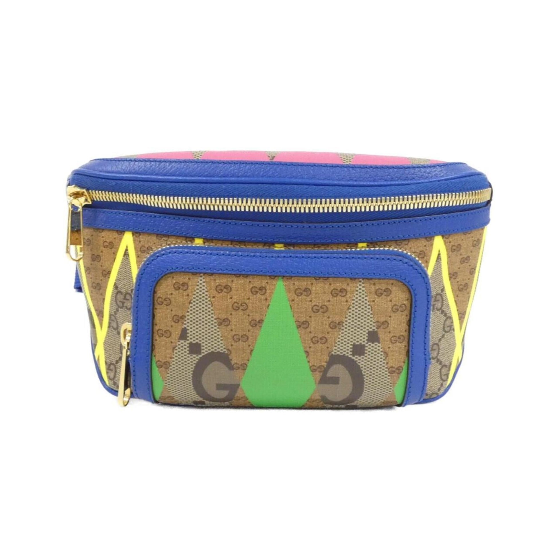 Gucci Beige Blue Green Yellow Gg Supreme Canvas Fanny Pack