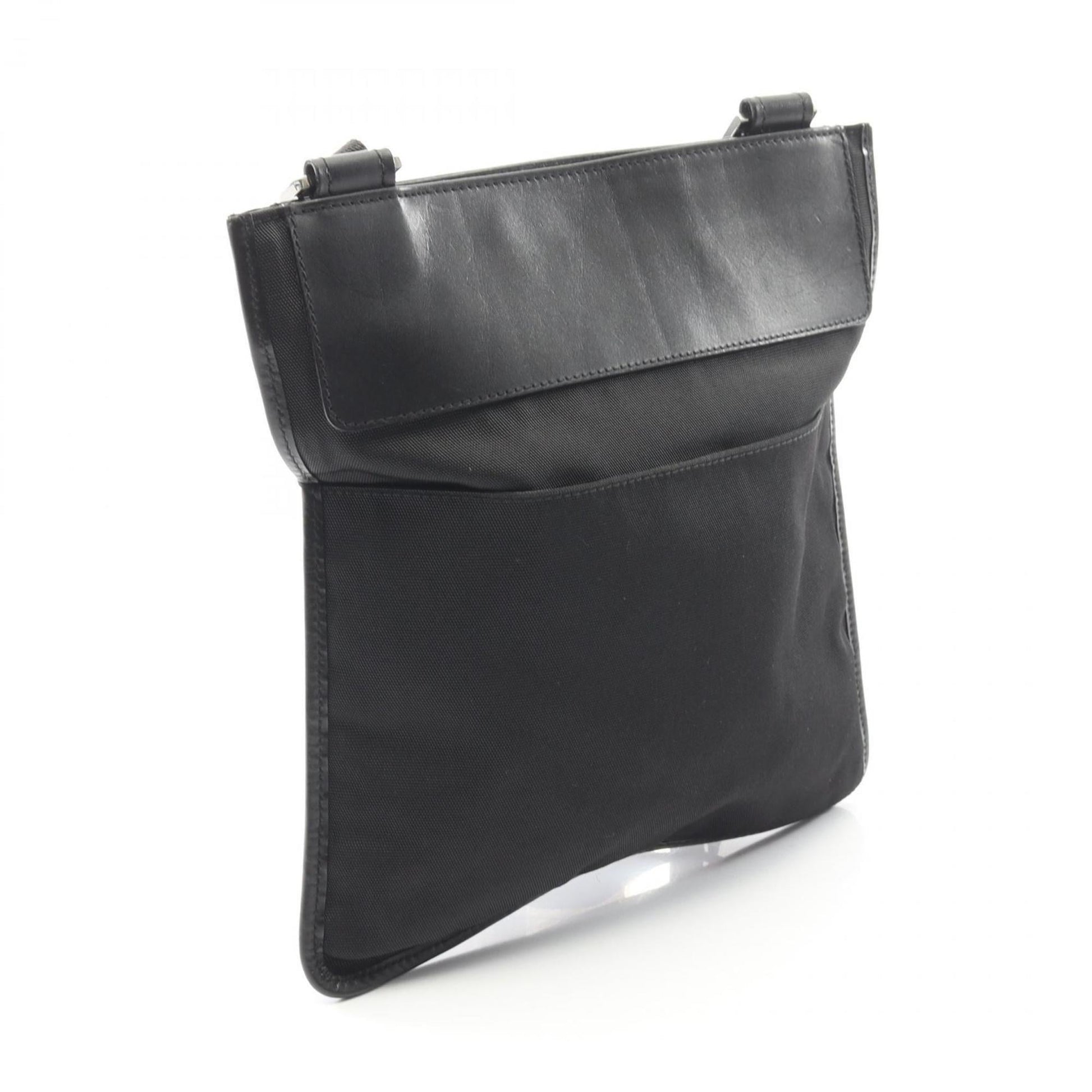 Gucci Black Canvas Leather Shoulder Bag