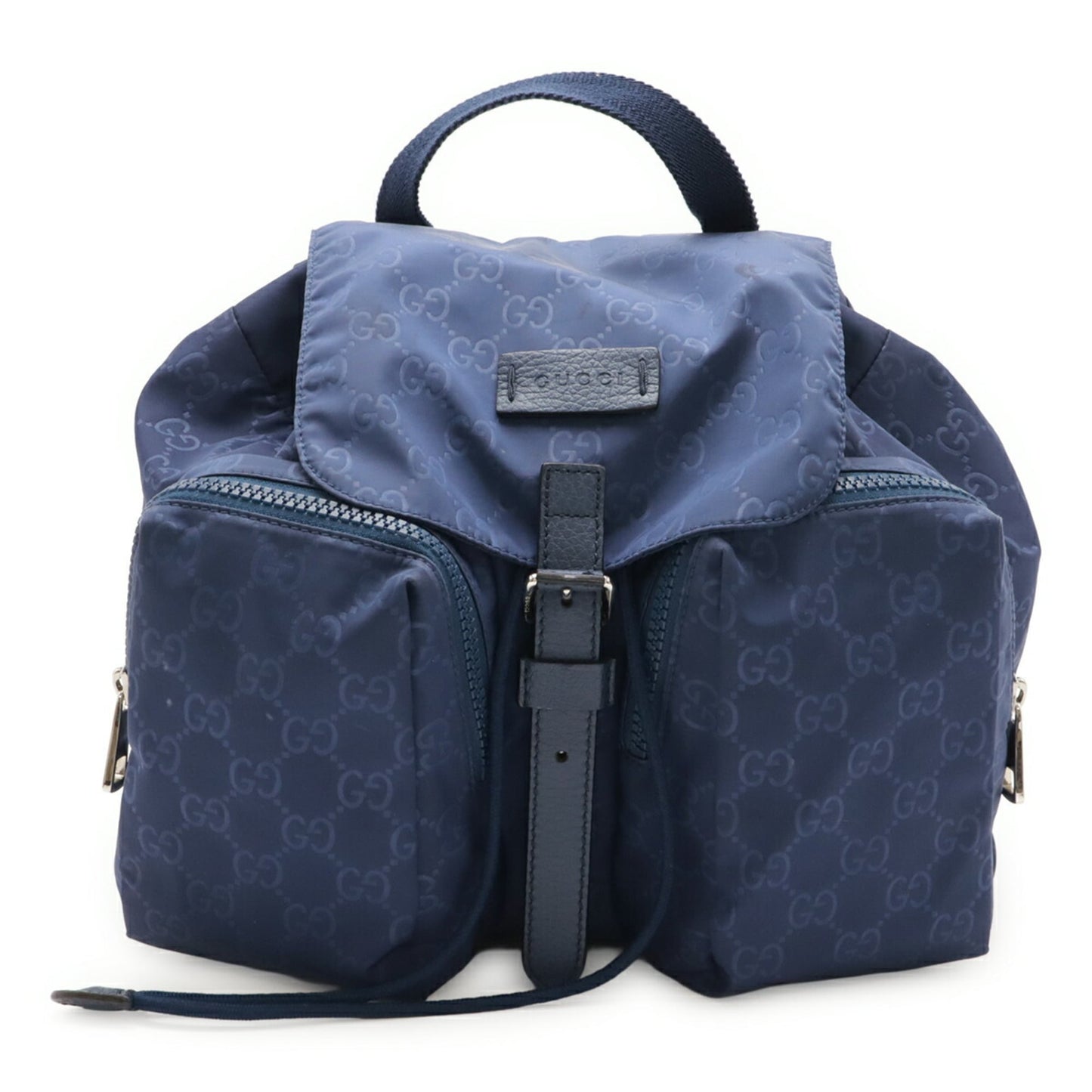 Gucci Navy Nylon Leather Backpack
