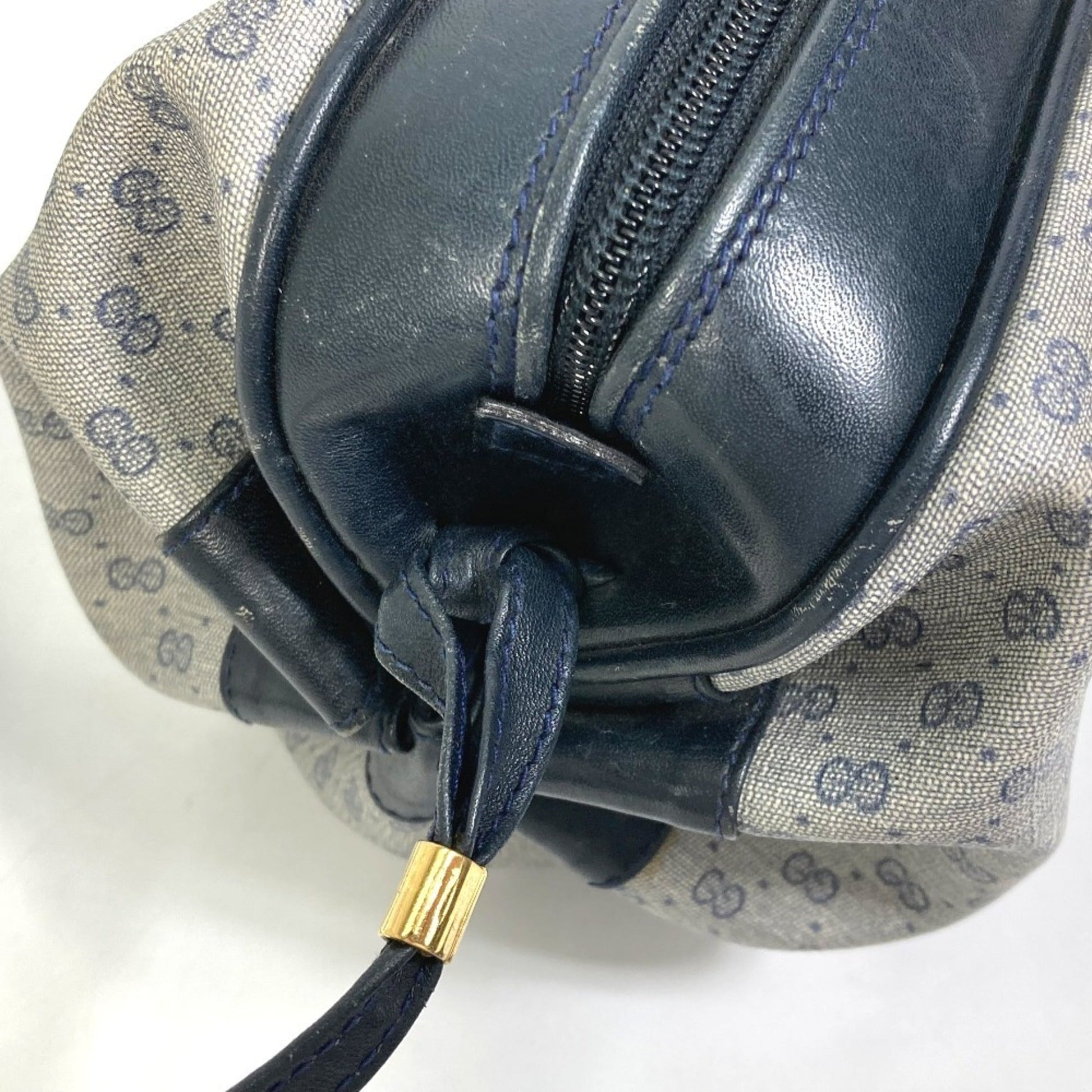 Gucci Navy Pvc Leather Pochette Shoulder Bag