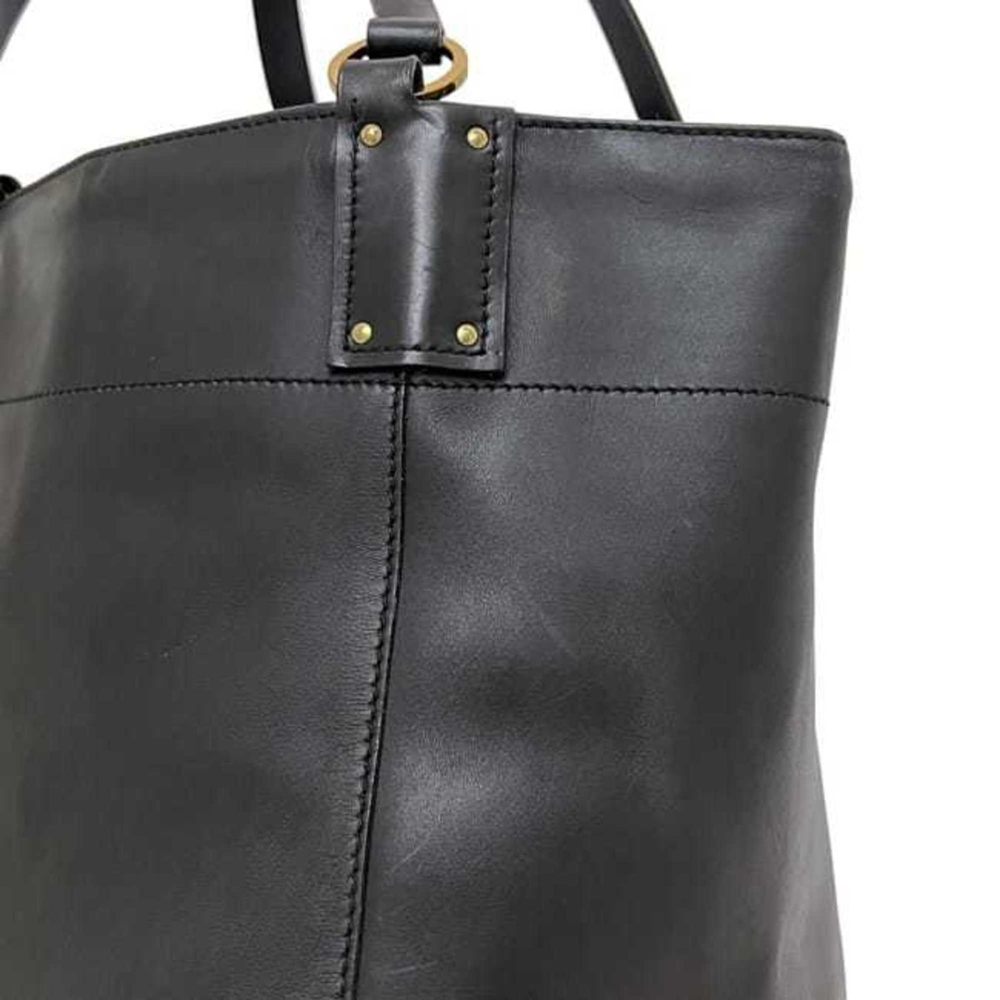 Gucci Black Leather Tote Bag