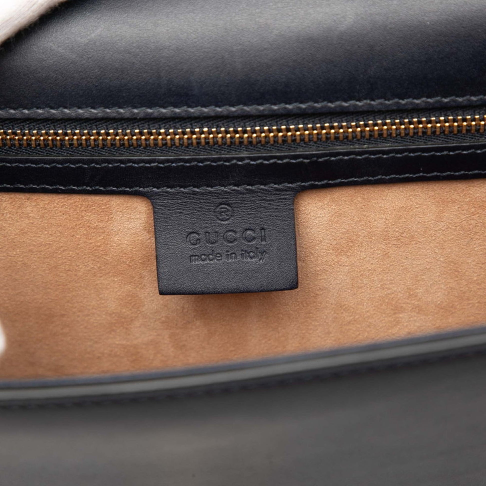 Gucci Navy Leather Shoulder Bag