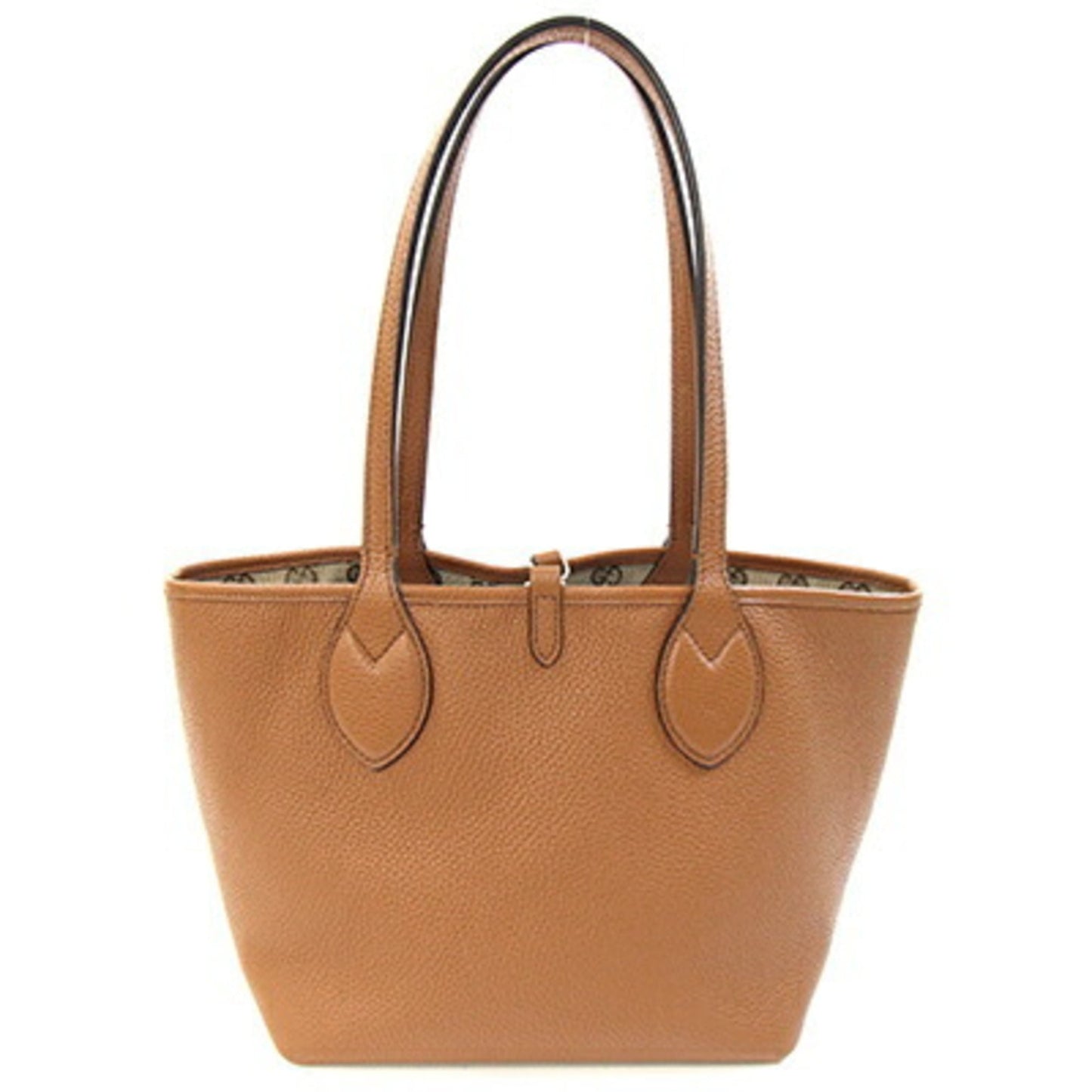 Gucci Brown Gg Canvas Leather Tote Bag
