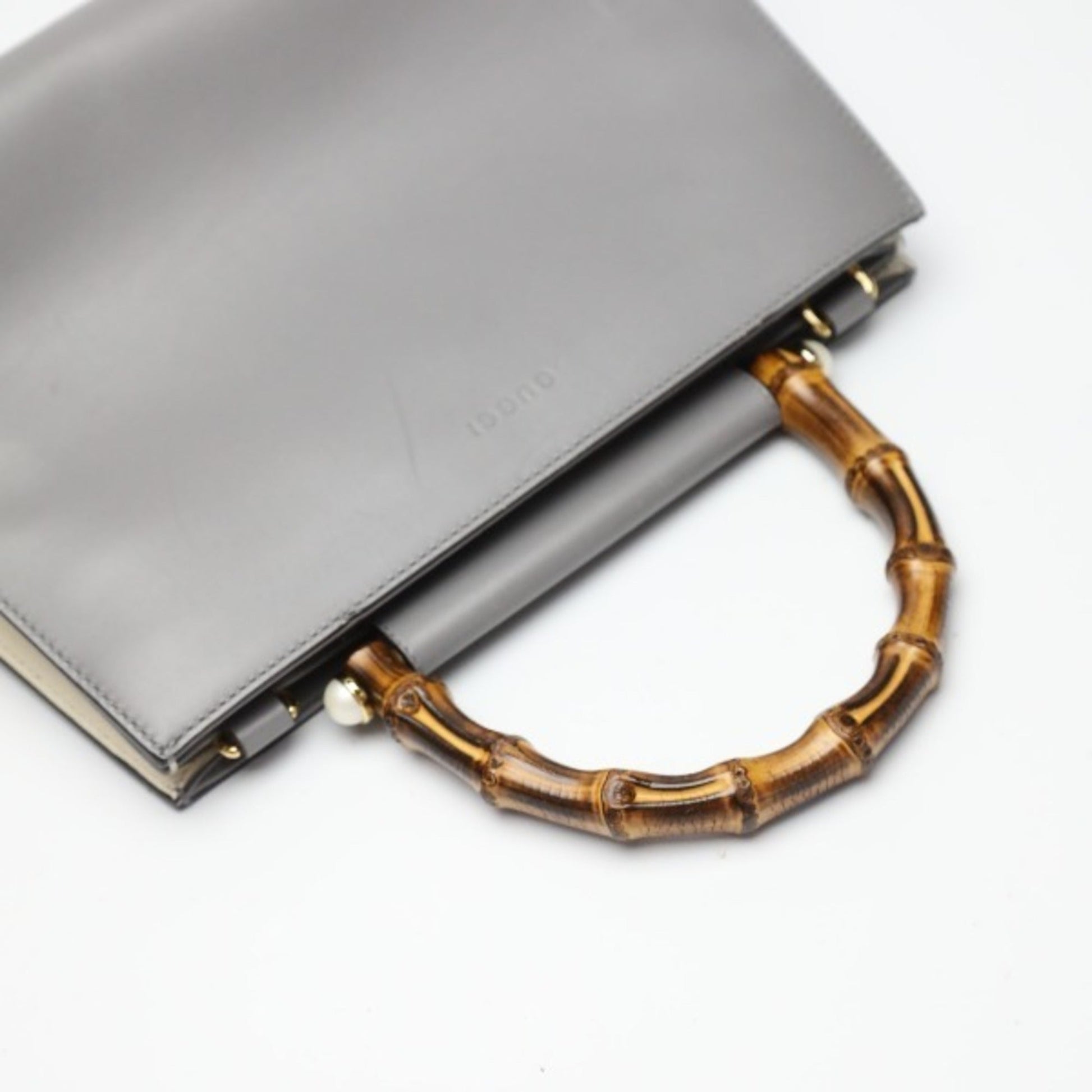 Gucci Gray Bamboo Handbag