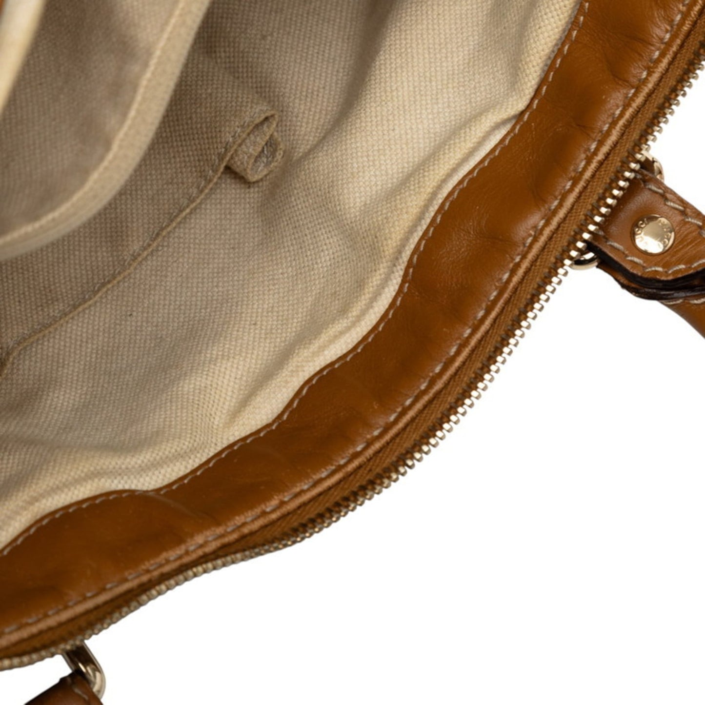 Gucci Beige Canvas Leather Handbag Shoulder Bag