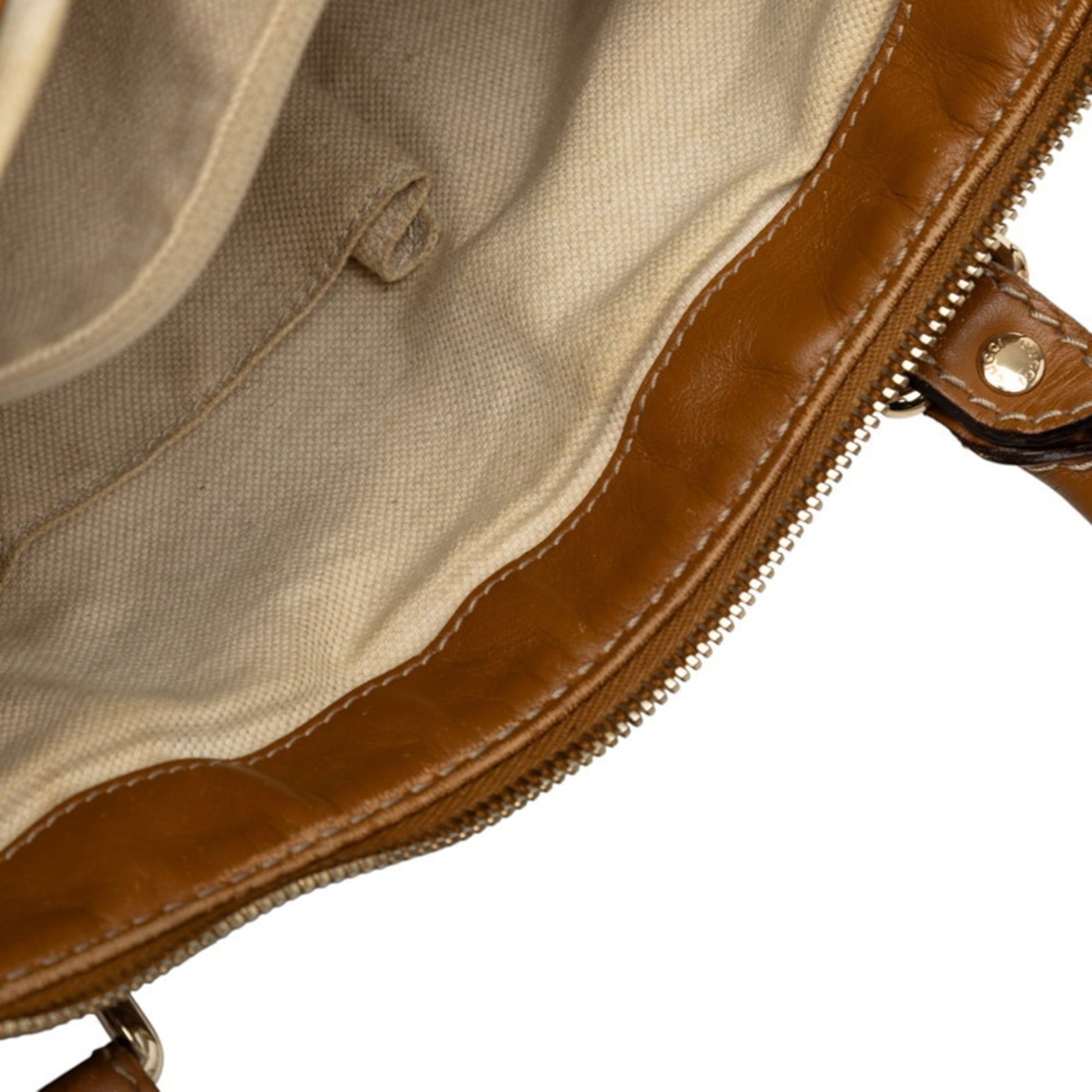 Gucci Beige Canvas Leather Handbag Shoulder Bag