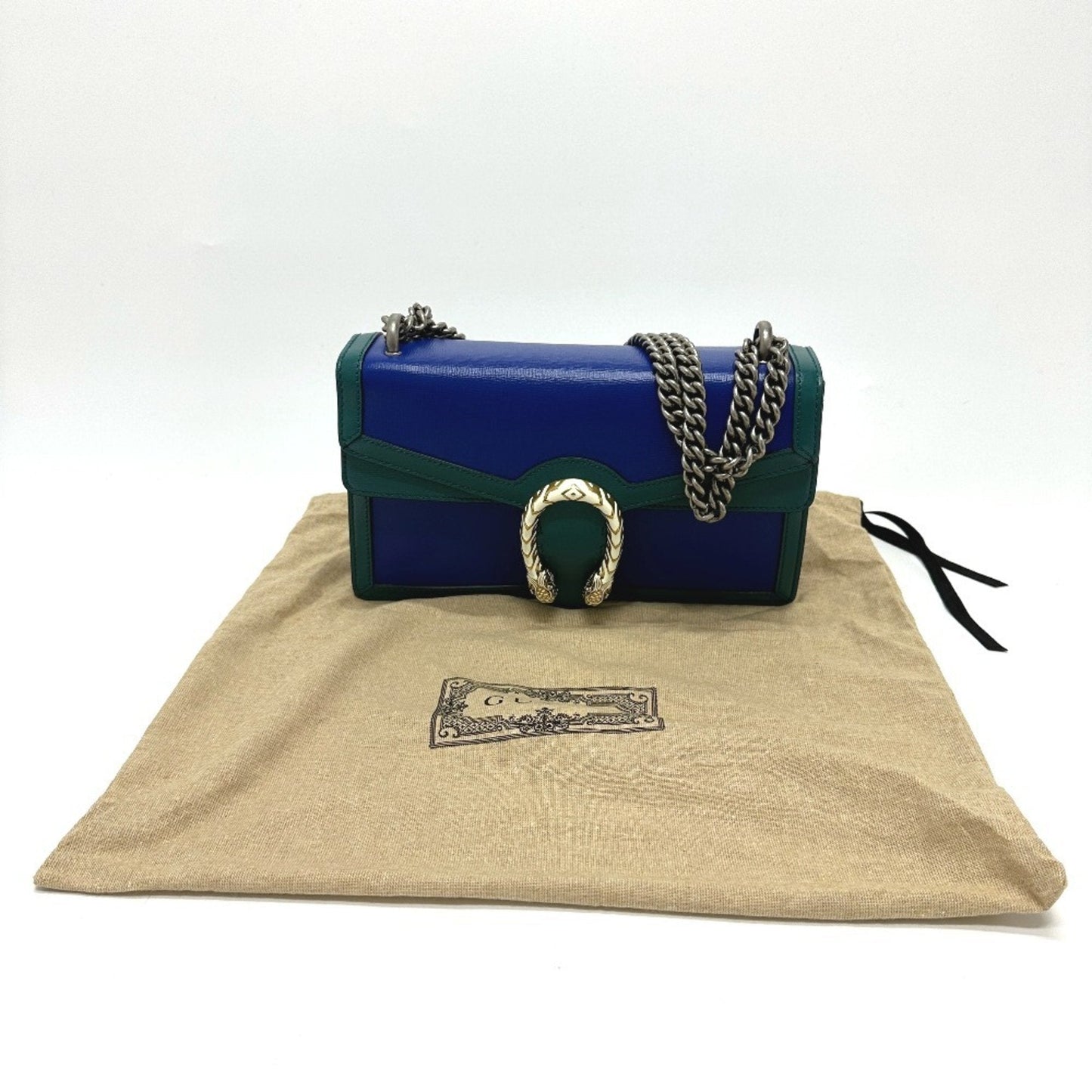 Gucci Blue Green Leather Shoulder Bag