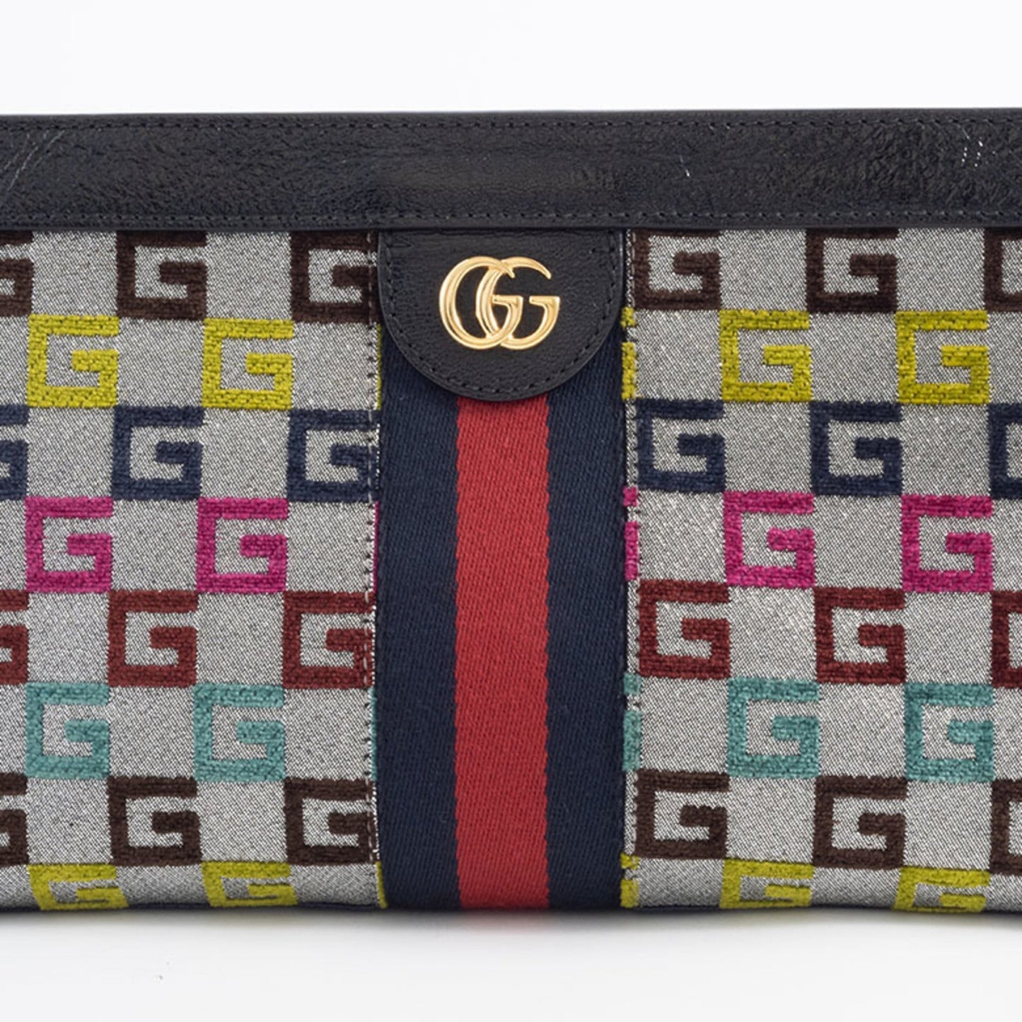 Gucci Multi-Color Canvas Leather Shoulder Bag