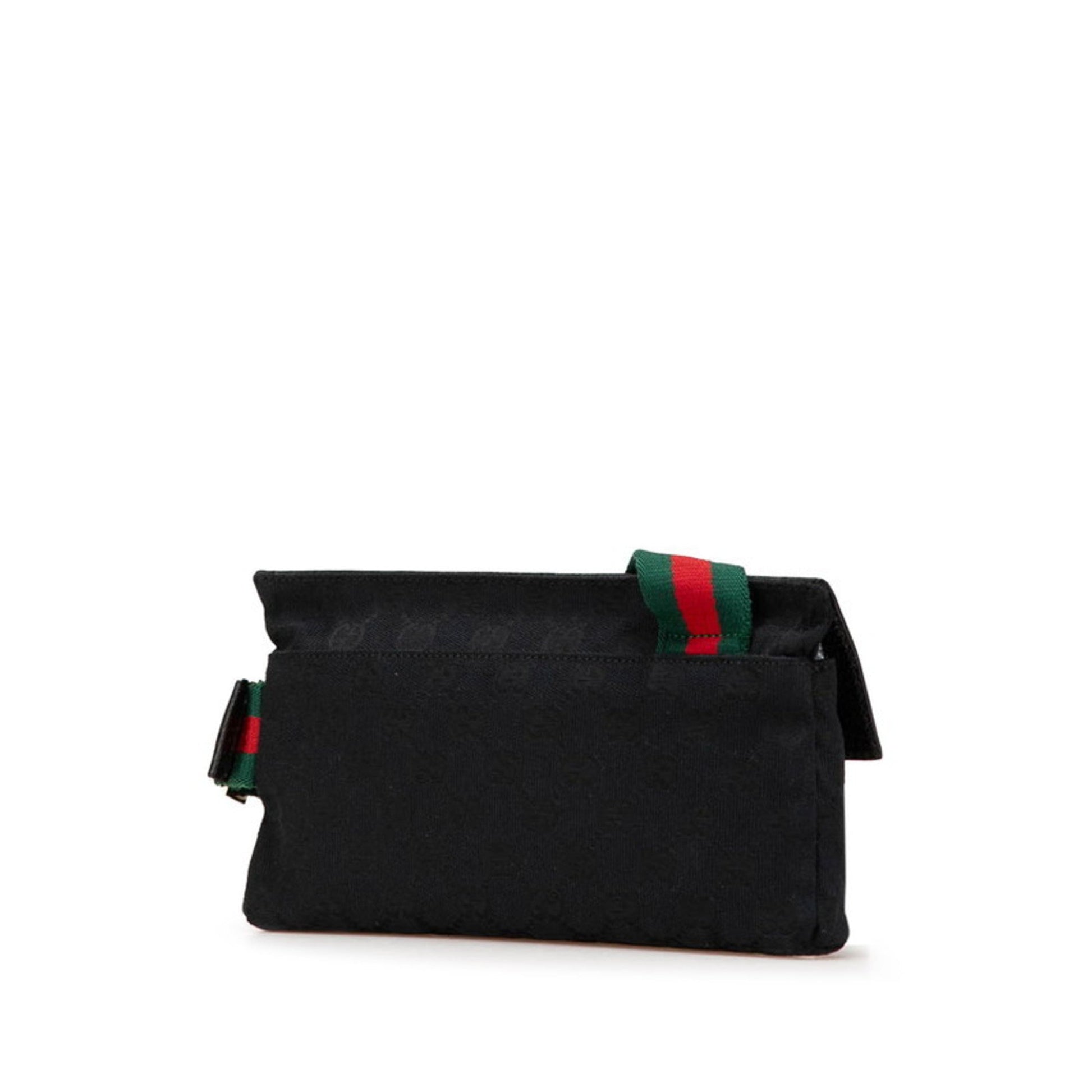 Gucci Black Canvas Leather Fanny Pack