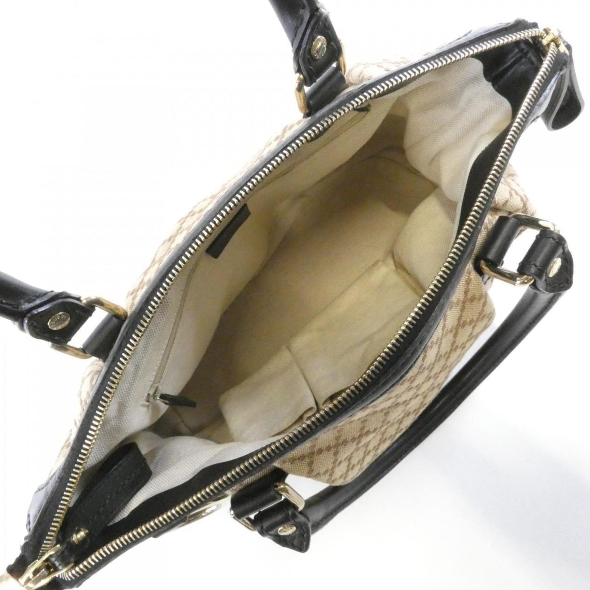 Gucci Beige Canvas Leather Handbag Shoulder Bag