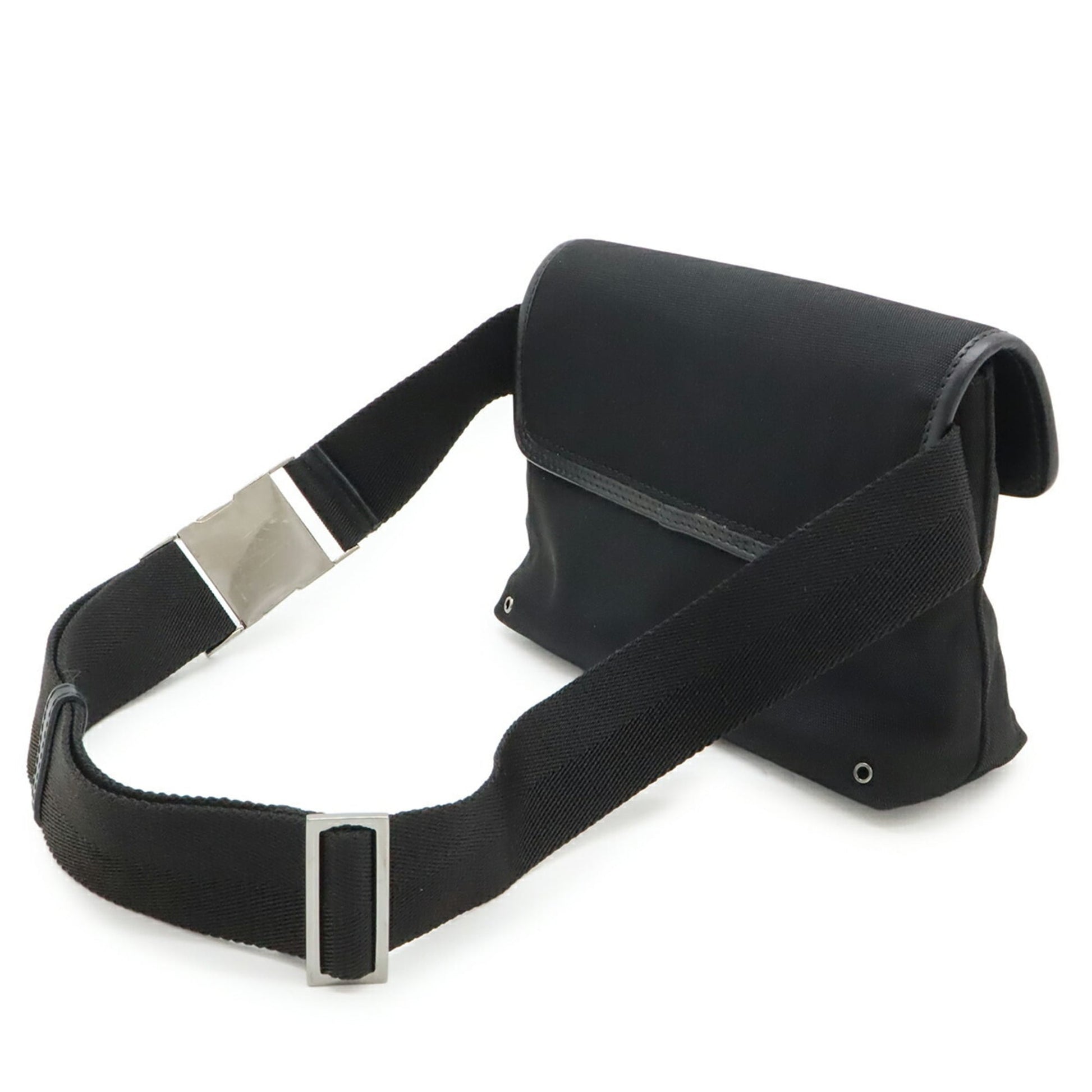 Gucci Black Nylon Canvas Leather Fanny Pack