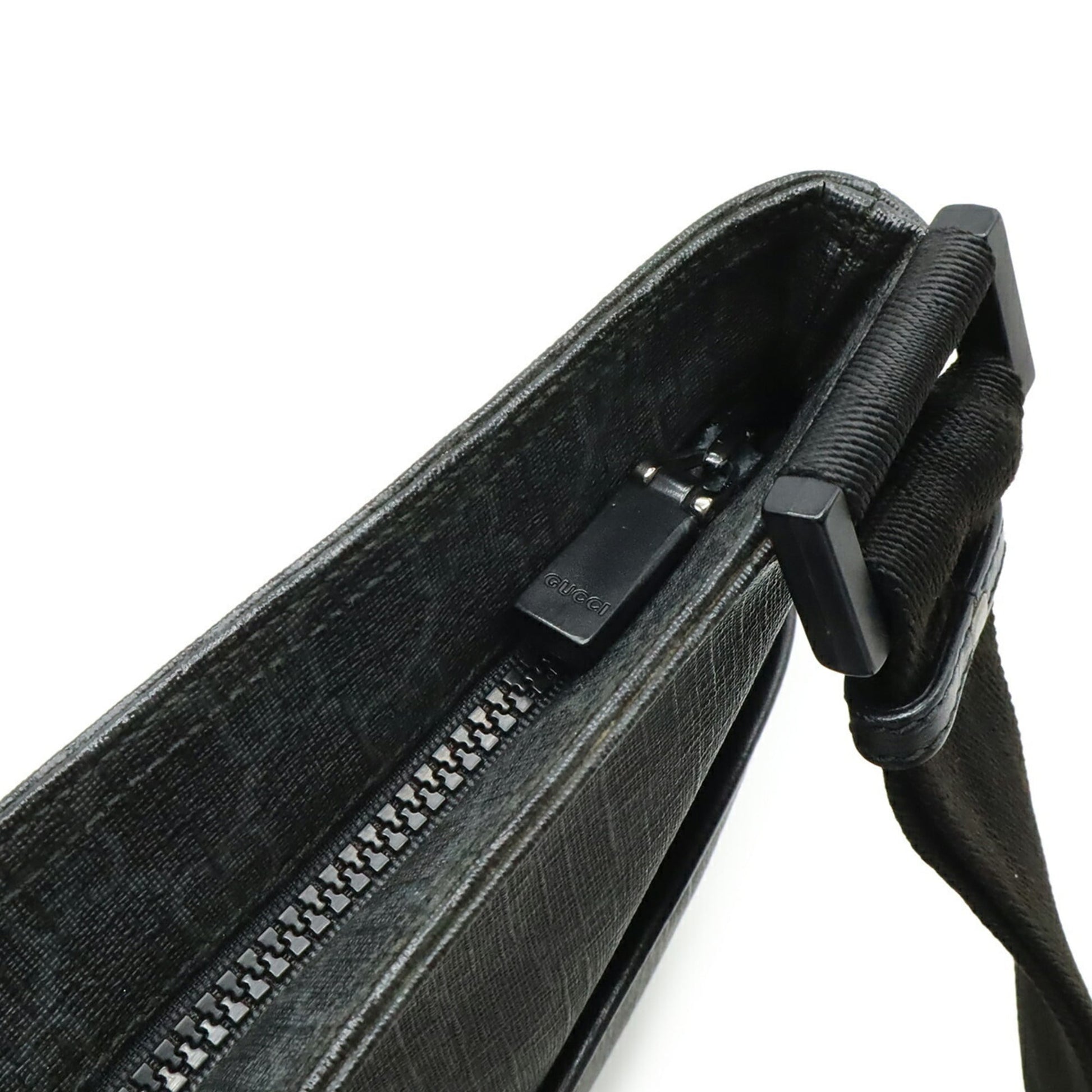 Gucci Gg Plus Black Gray Gg Supreme Leather Shoulder Bag