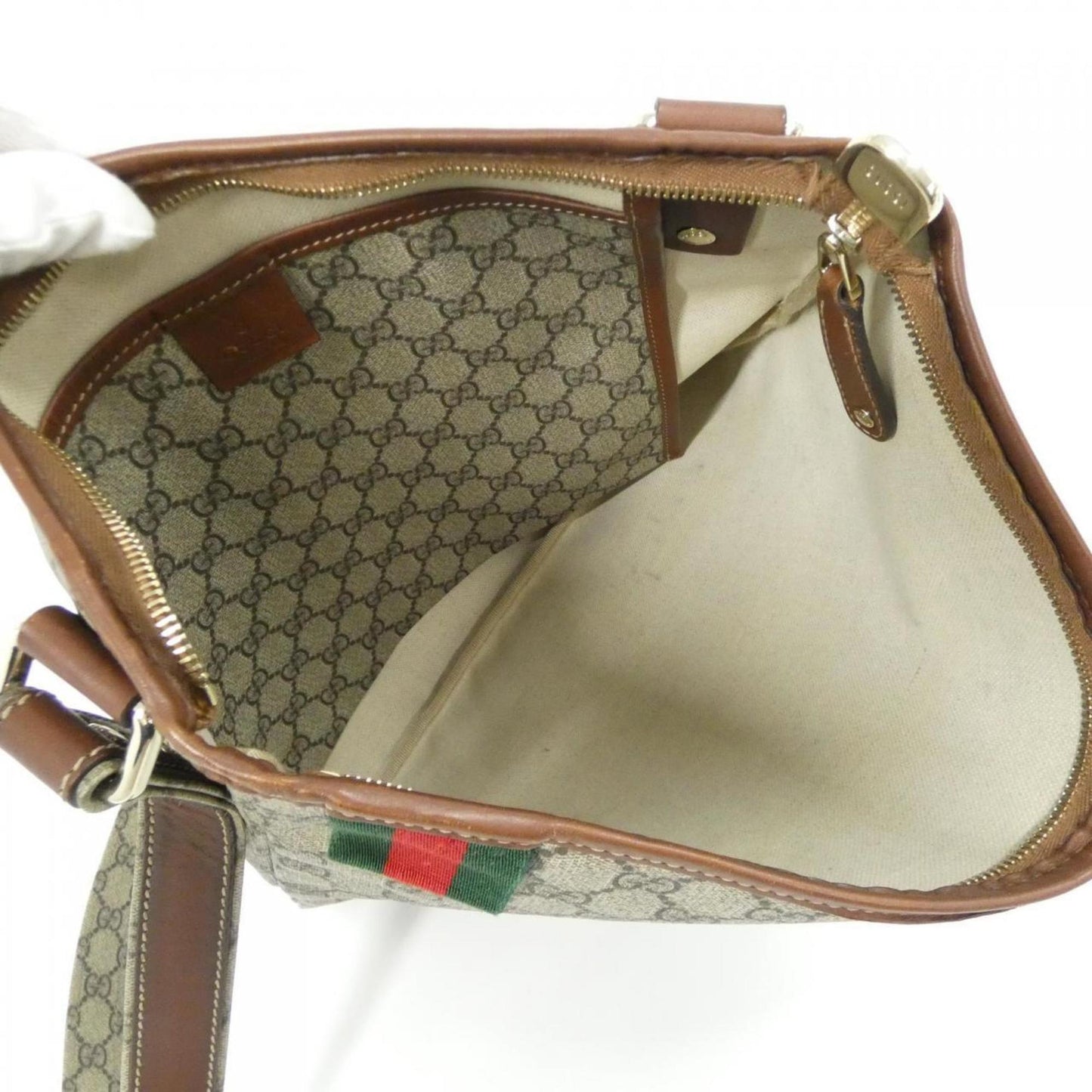 Gucci Beige Brown Gg Plus Shoulder Bag