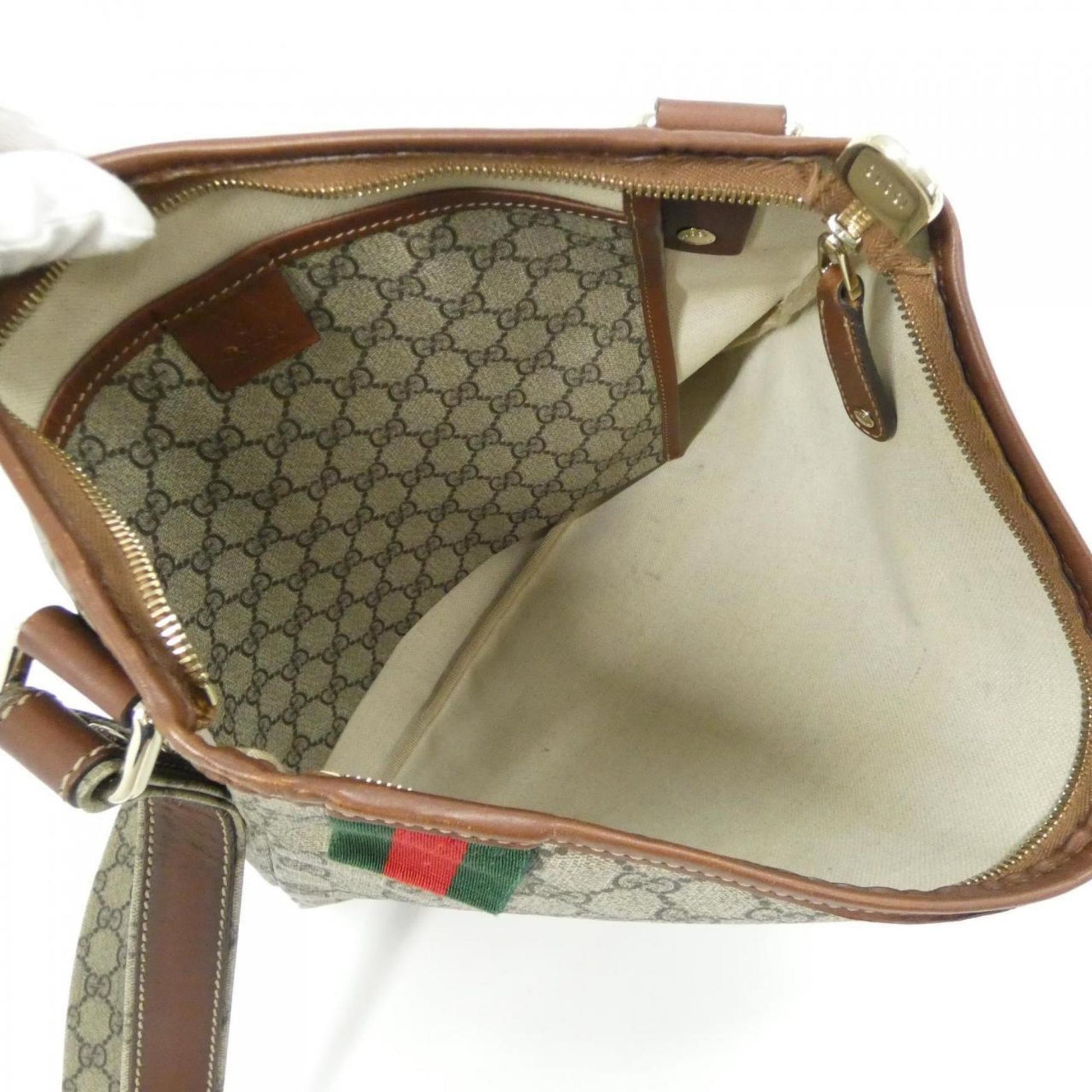 Gucci Beige Brown Gg Plus Shoulder Bag