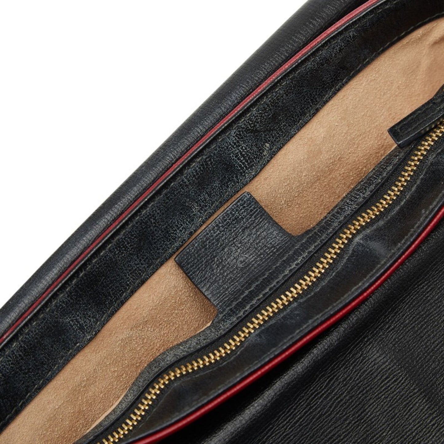 Gucci Black Red Color Leather Shoulder Bag