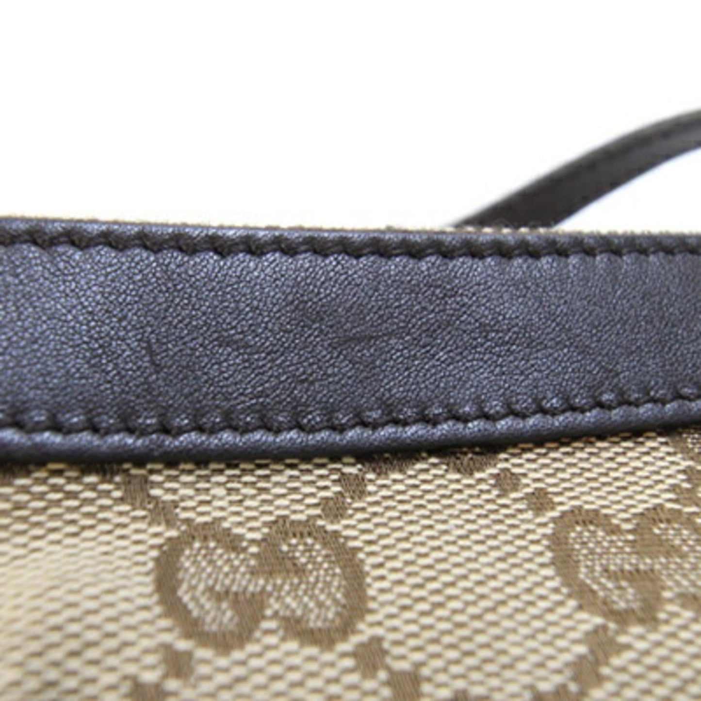 Gucci Beige Brown Canvas Leather Pochette Shoulder Bag