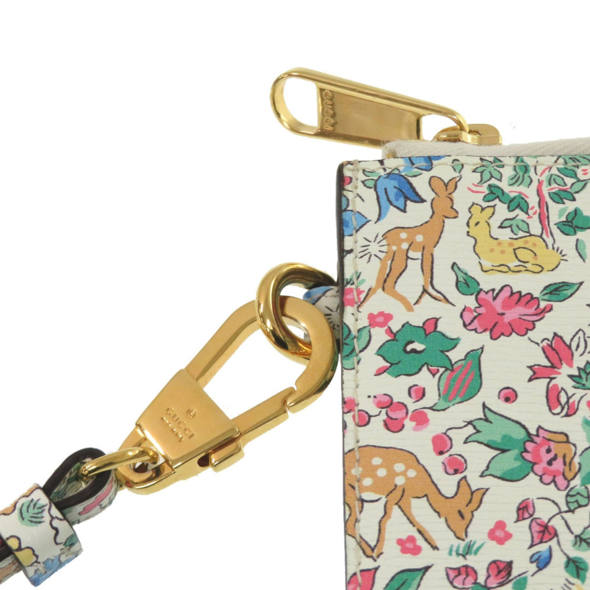 Gucci Light Blue White Leather Clutch Bag