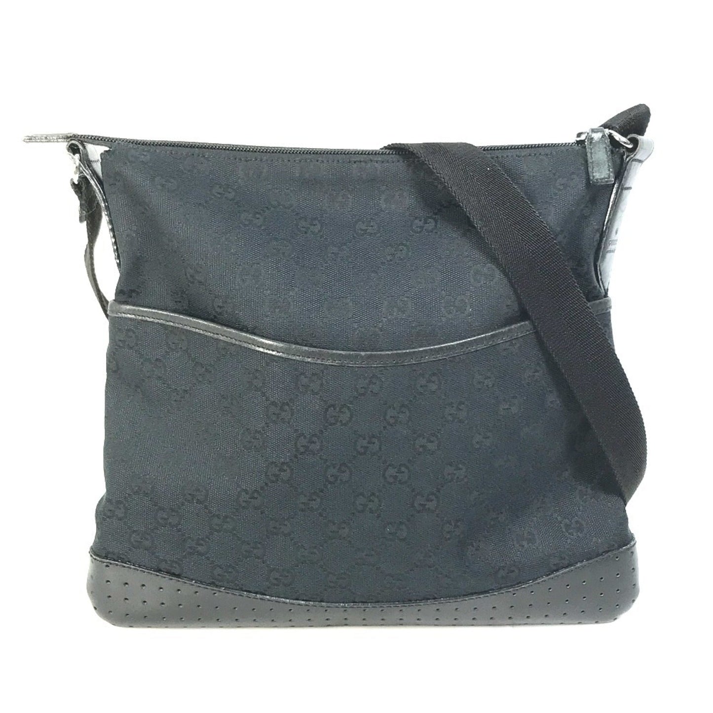 Gucci Black Gg Canvas Shoulder Bag