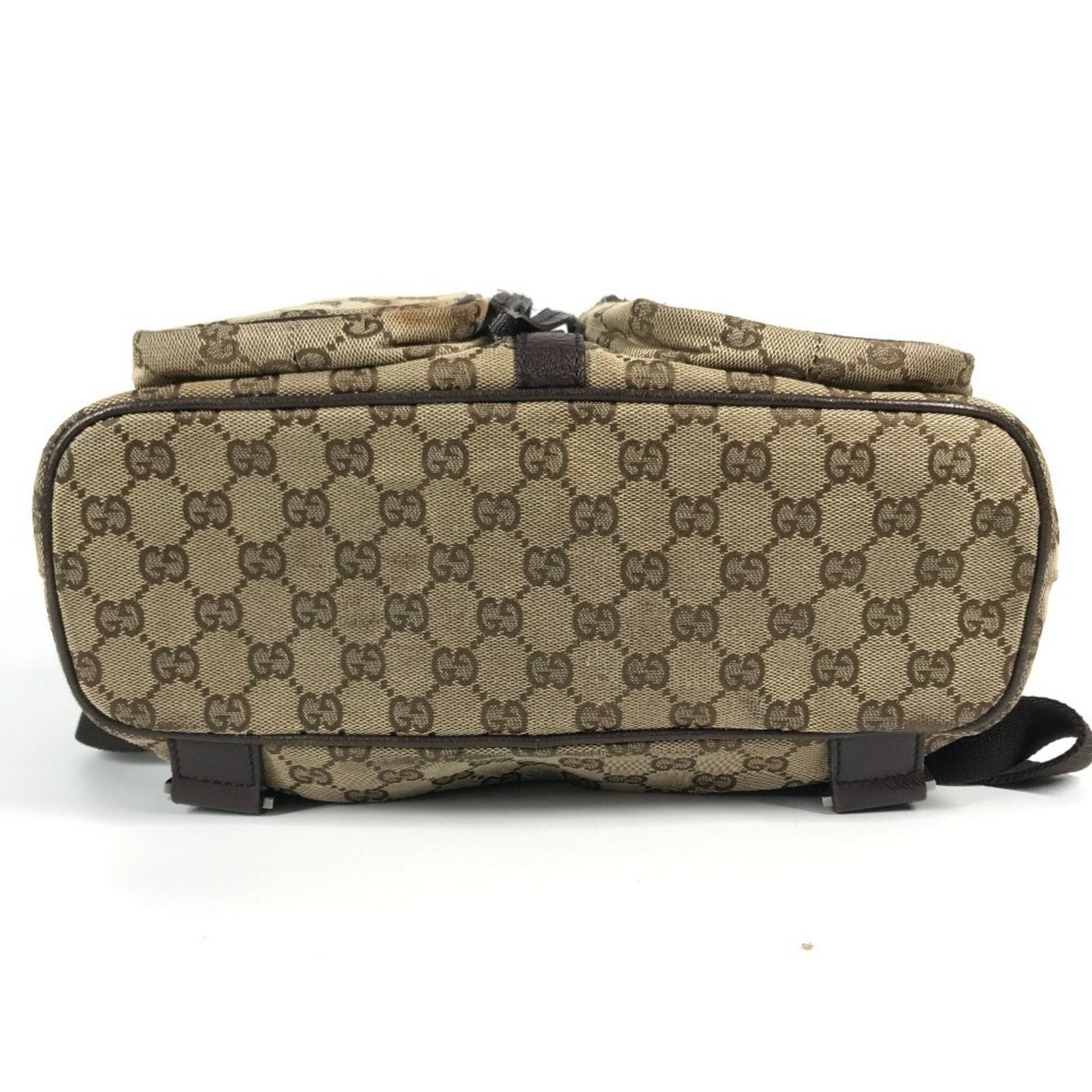 Gucci Beige Dark Brown Gg Canvas Backpack