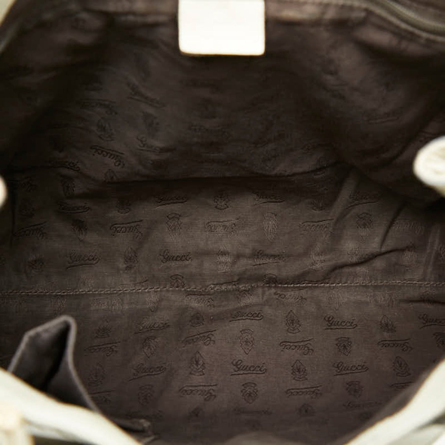 Gucci Ivory White Leather Handbag Tote Bag