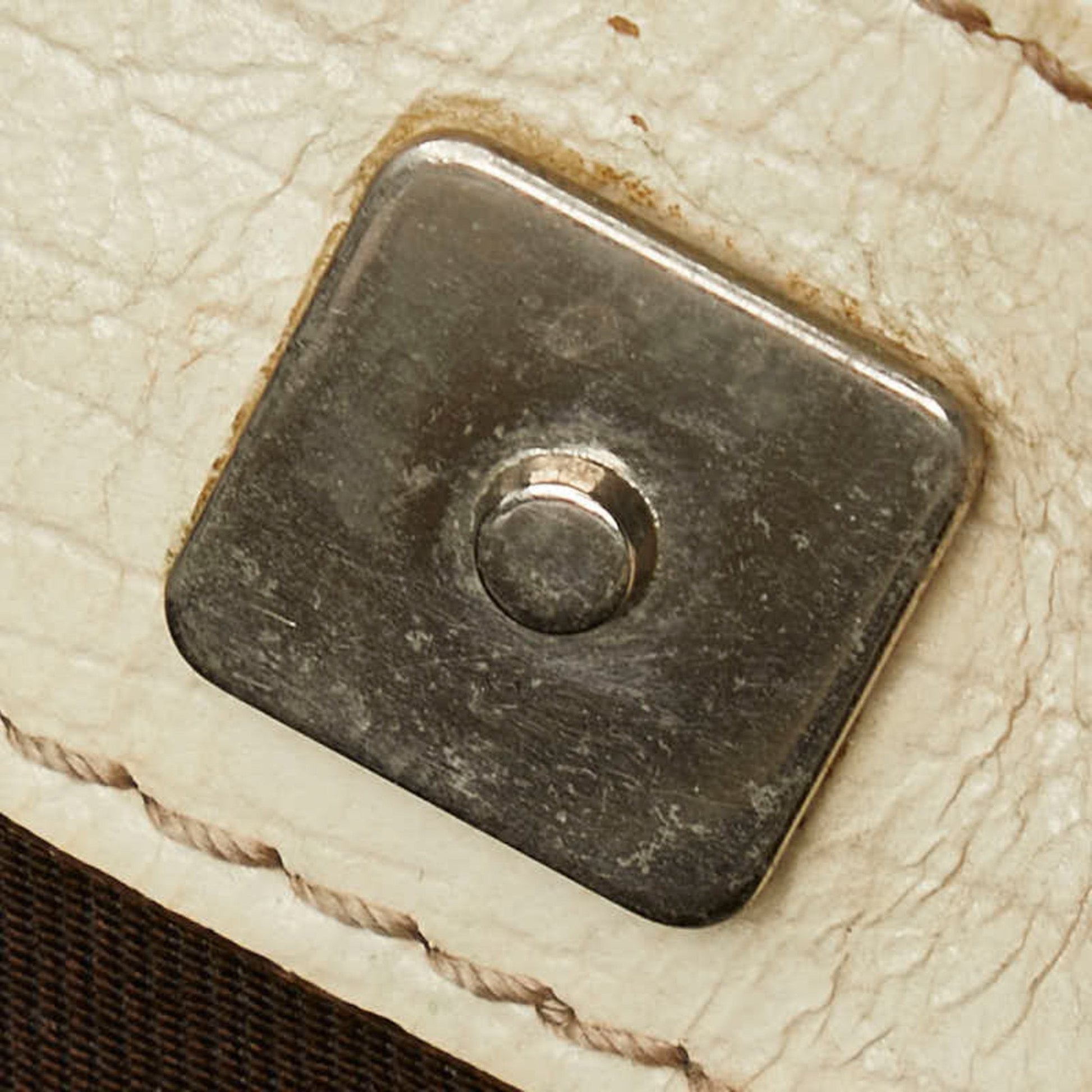 Gucci Beige Ivory Pvc Leather Handbag Tote Bag