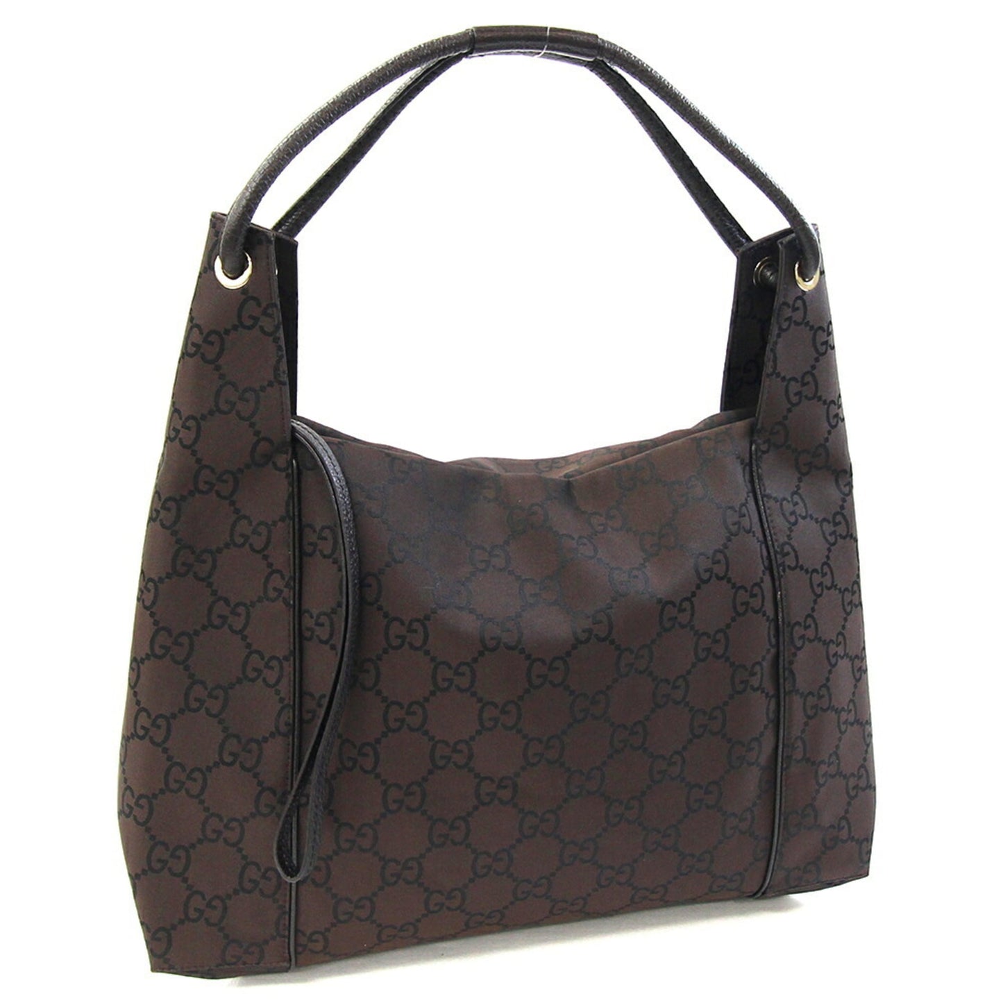 Gucci Dark Brown Nylon Leather Shoulder Bag