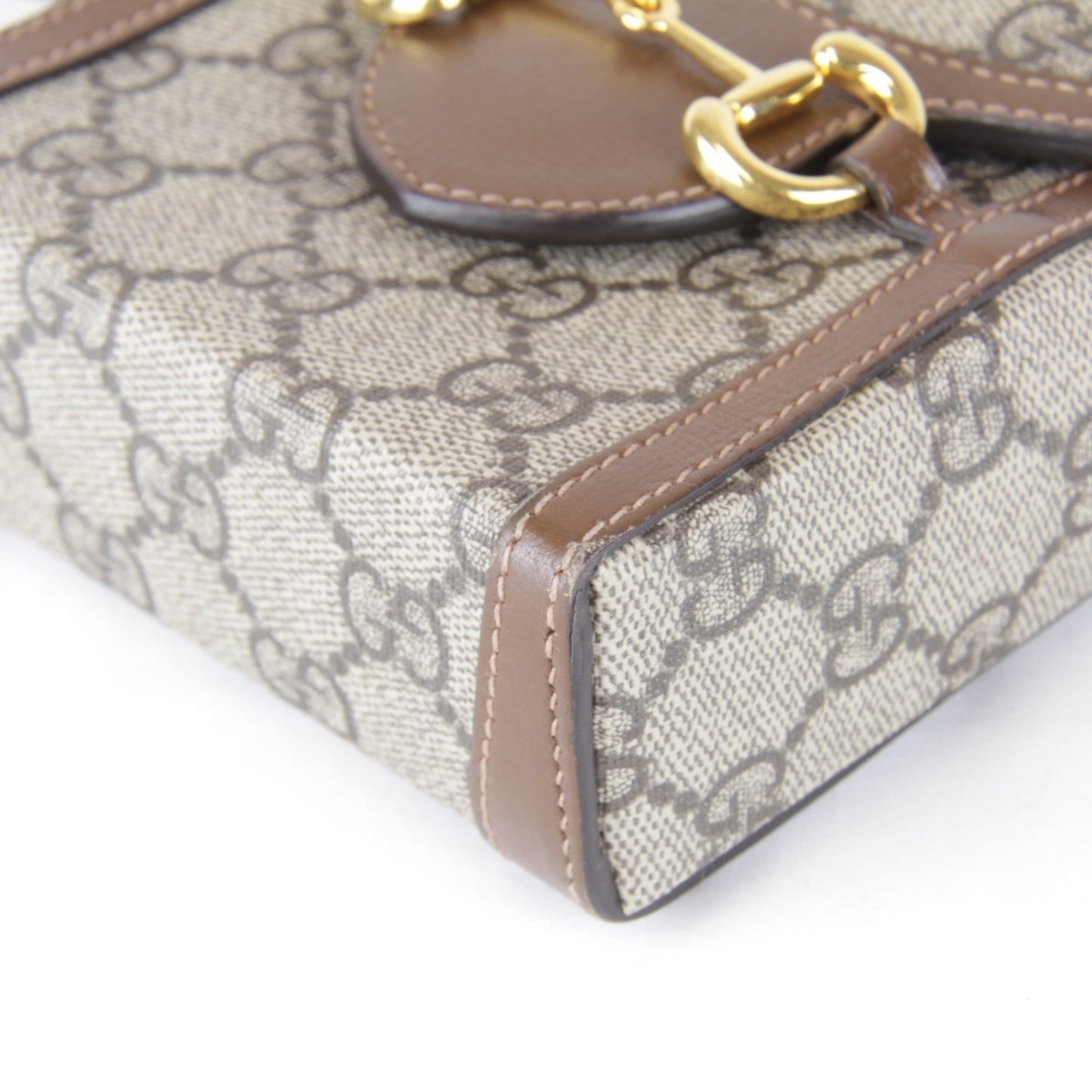 Gucci Horsebit Brown Gg Supreme Leather Shoulder Bag