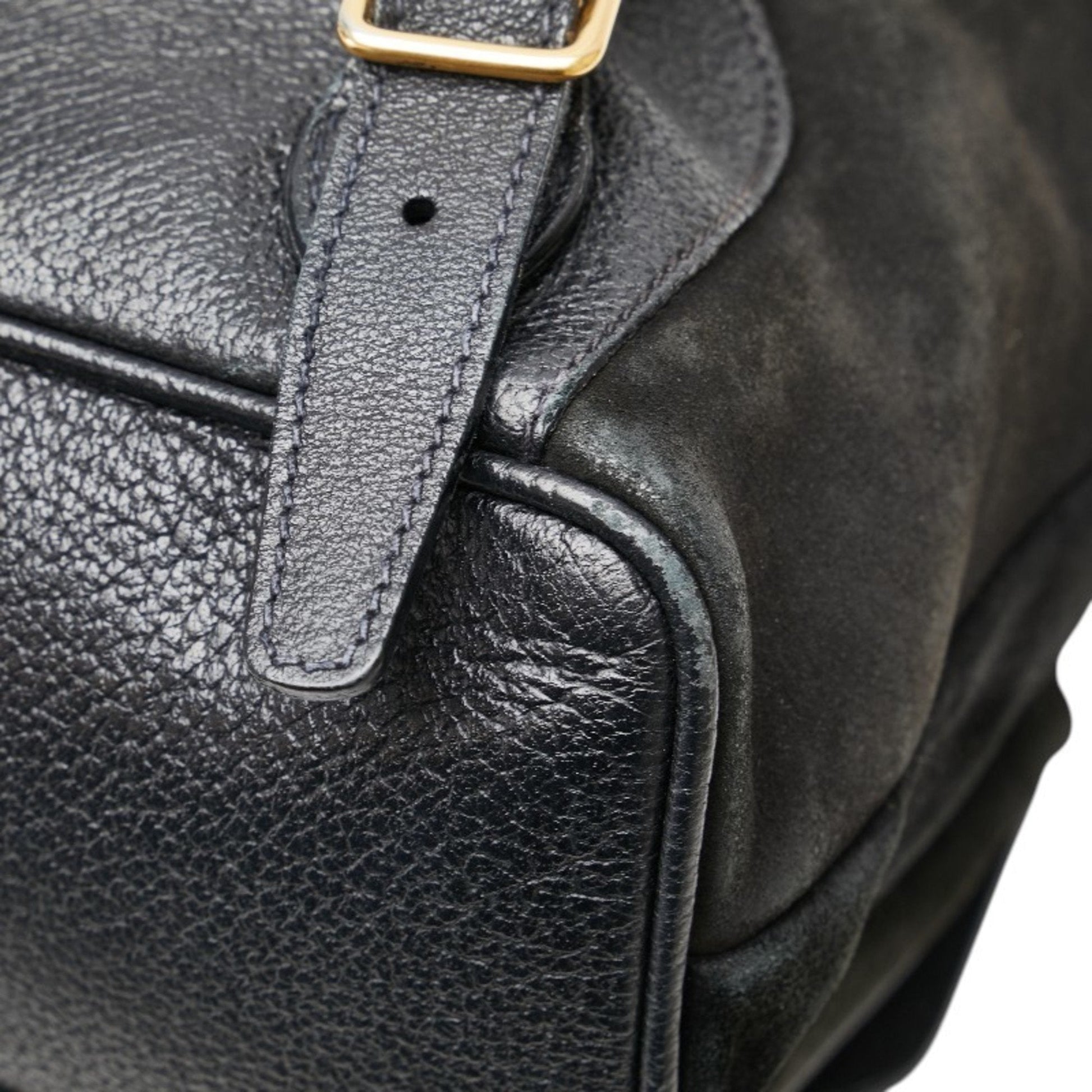 Gucci Black Suede Leather Backpack
